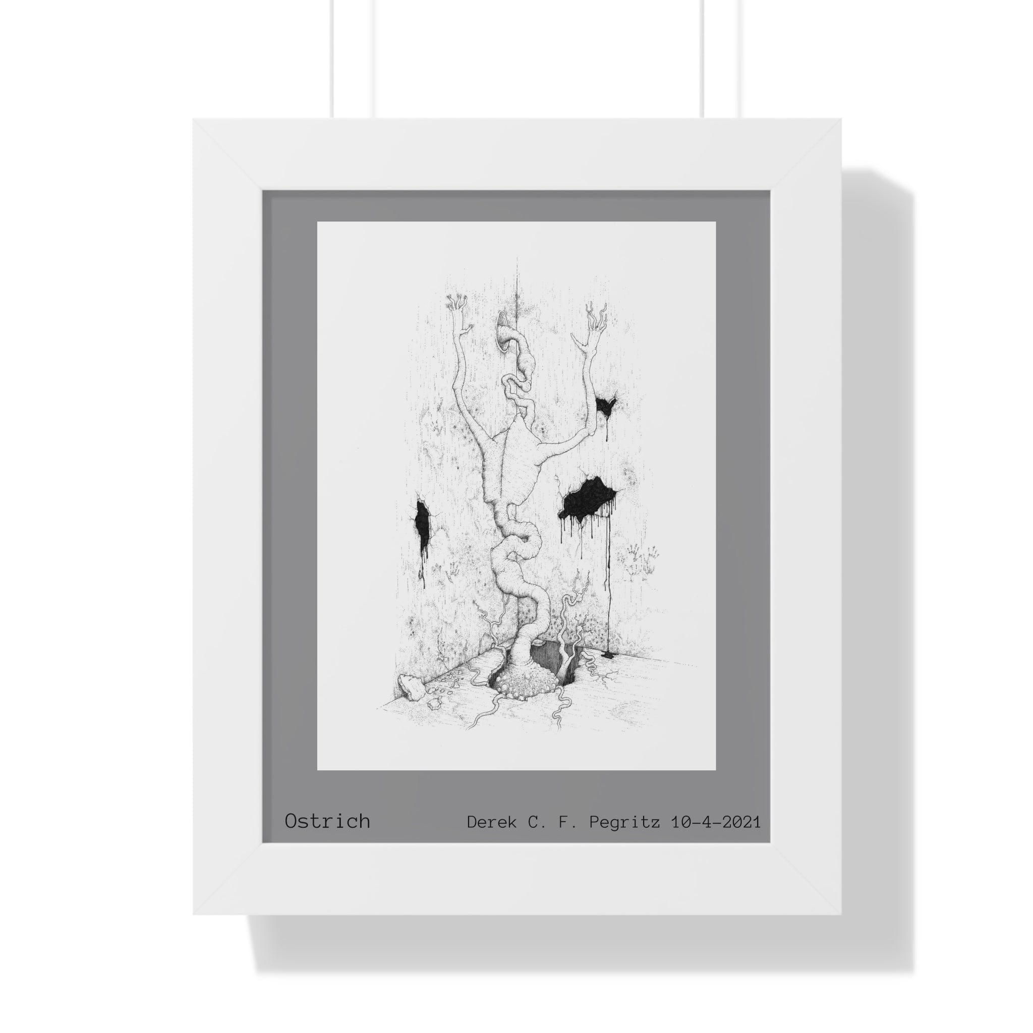Ostrich - Derek C. F. Pegritz - Framed Vertical Poster