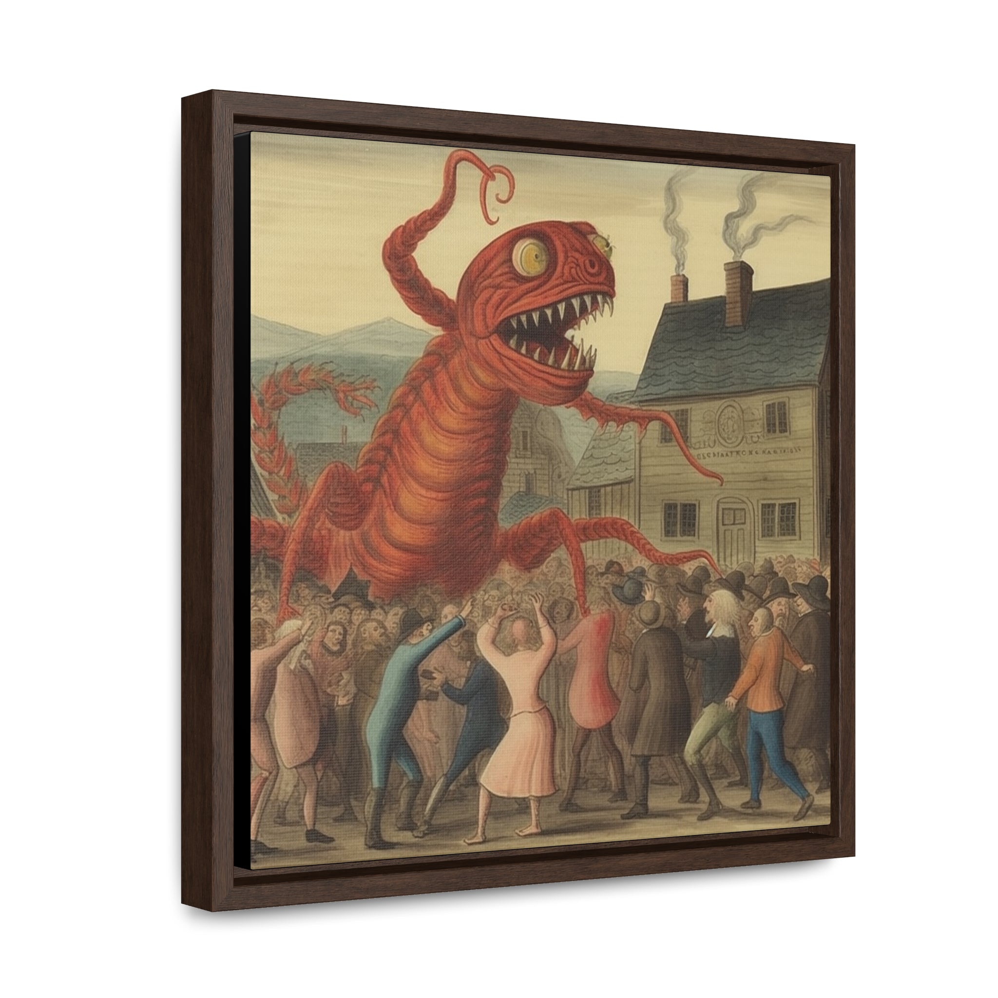 The Beast that Only Eats Vibe -- AI Collaboration -- Gallery Canvas Wraps, Square Frame