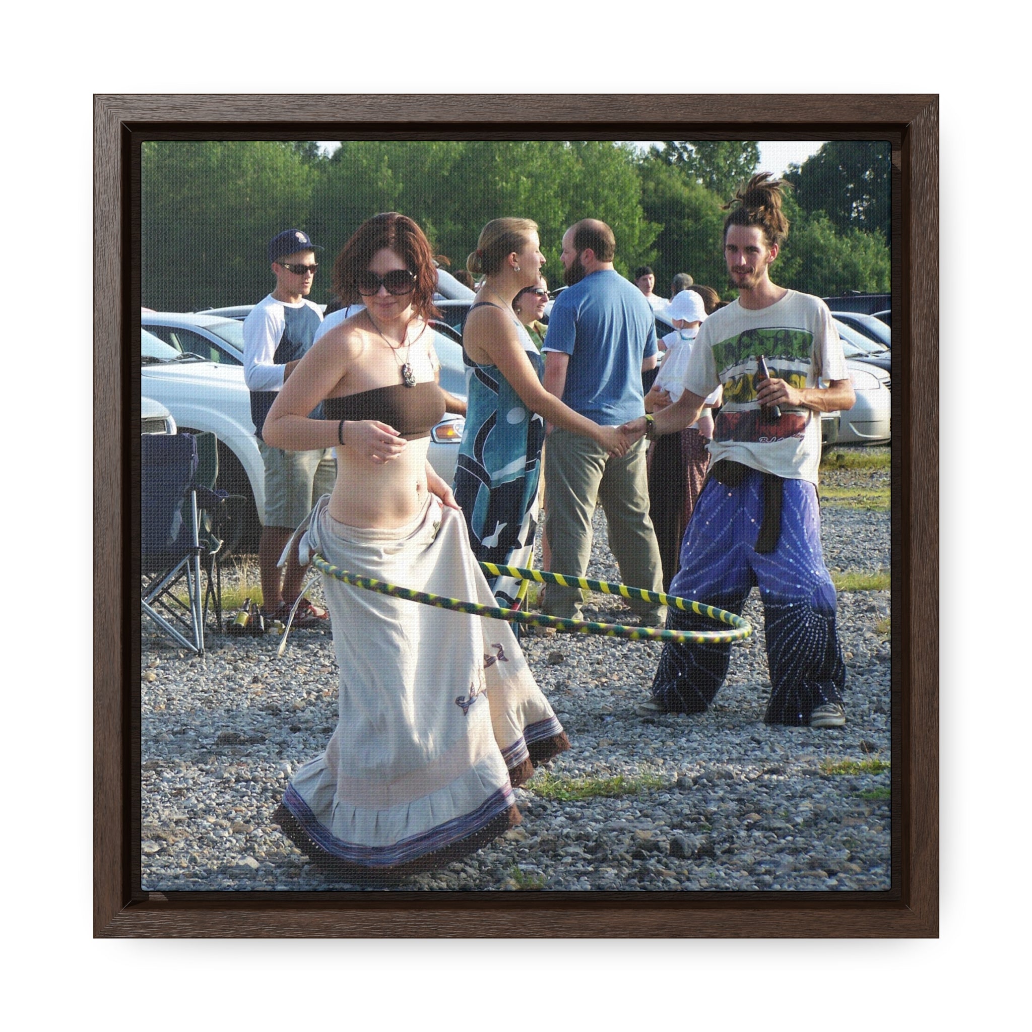 Hula Dancer in the Lot - Gallery Canvas Wraps, Square Frame