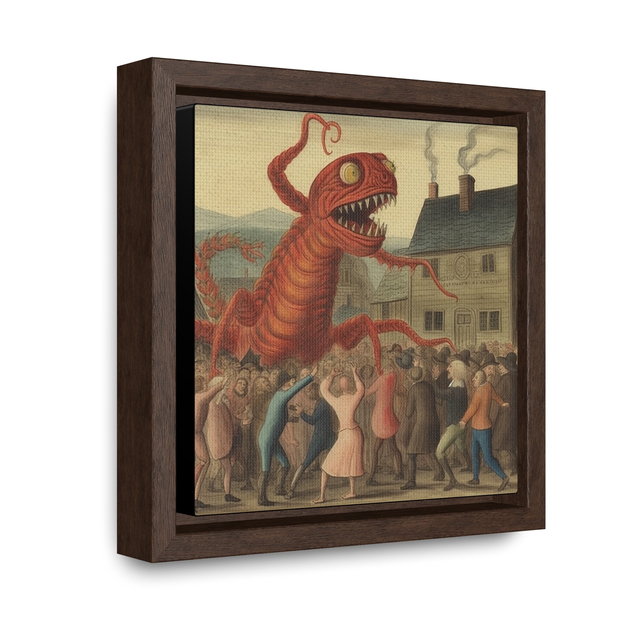 The Beast that Only Eats Vibe -- AI Collaboration -- Gallery Canvas Wraps, Square Frame