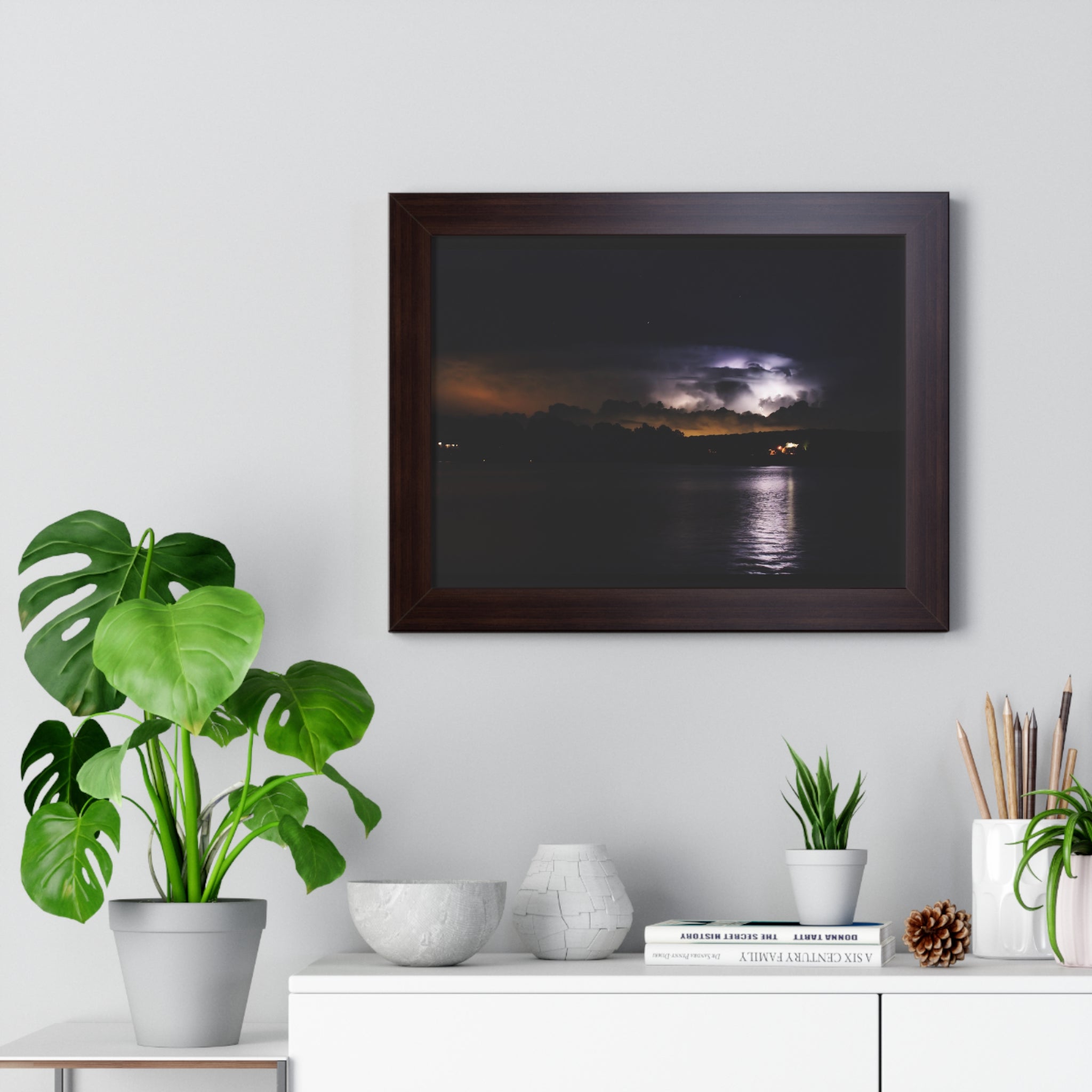 Thunderstorm in Retreat - Framed Horizontal Poster