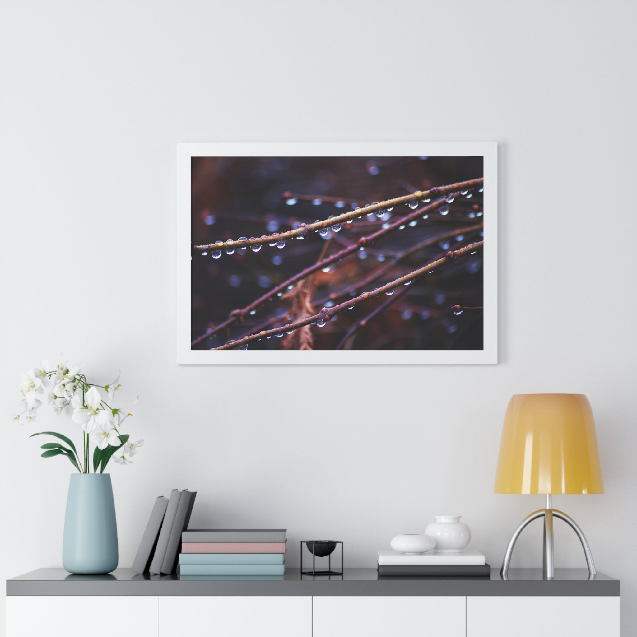 Raindrops - Framed Horizontal Poster