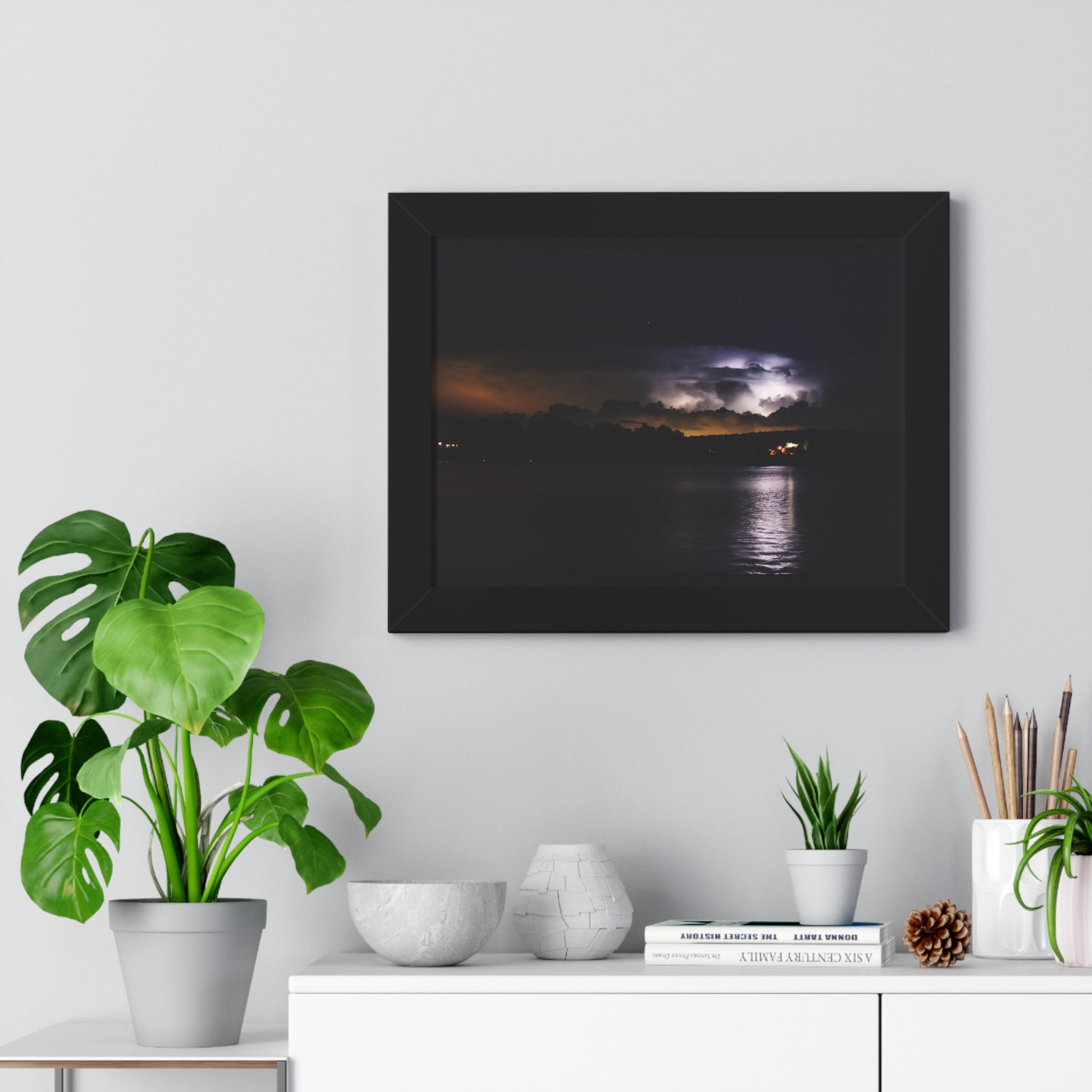 Thunderstorm in Retreat - Framed Horizontal Poster