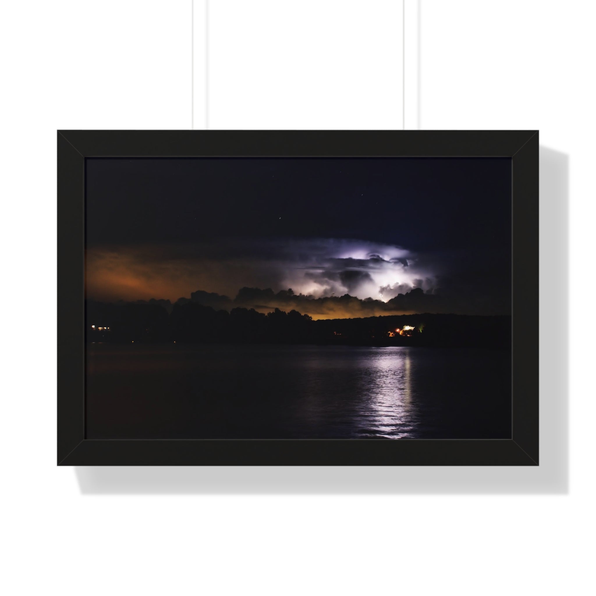 Thunderstorm in Retreat - Framed Horizontal Poster