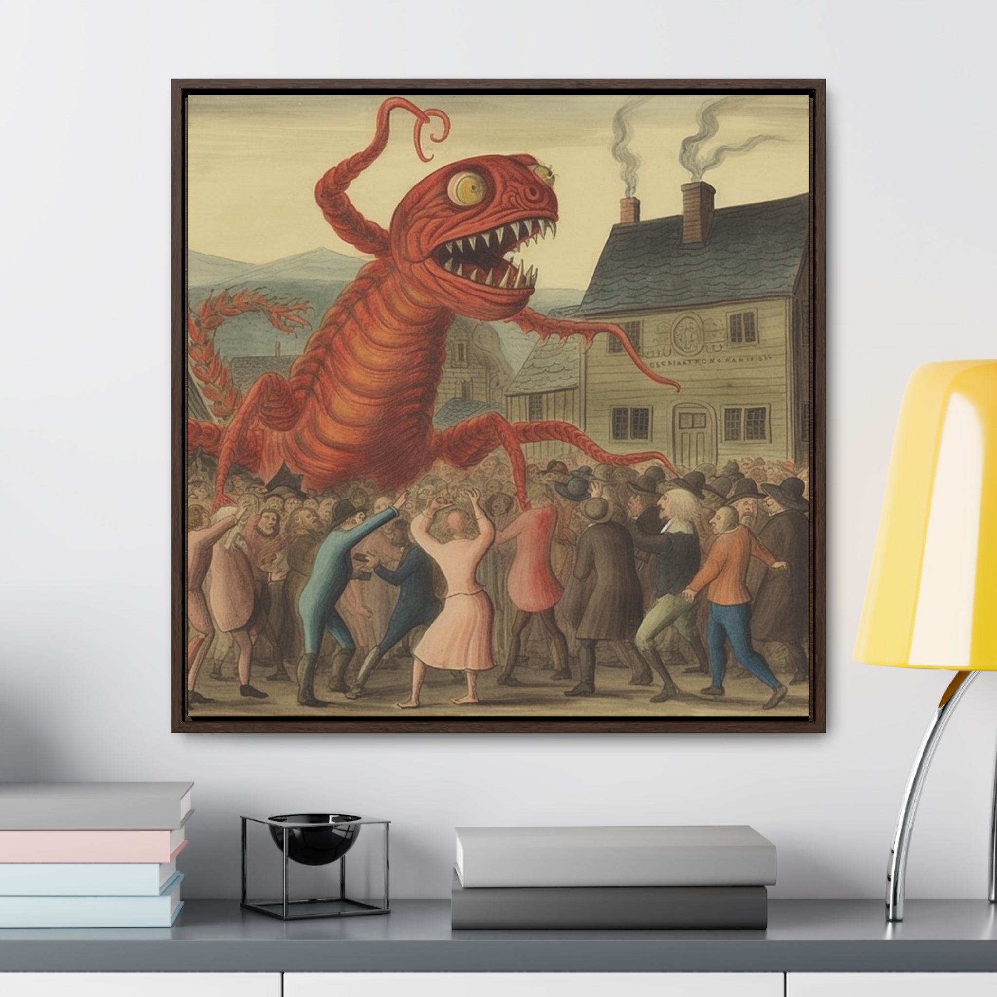 The Beast that Only Eats Vibe -- AI Collaboration -- Gallery Canvas Wraps, Square Frame