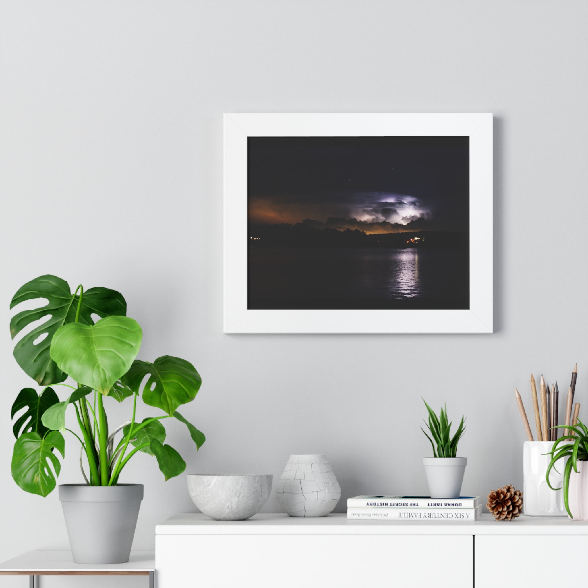 Thunderstorm in Retreat - Framed Horizontal Poster