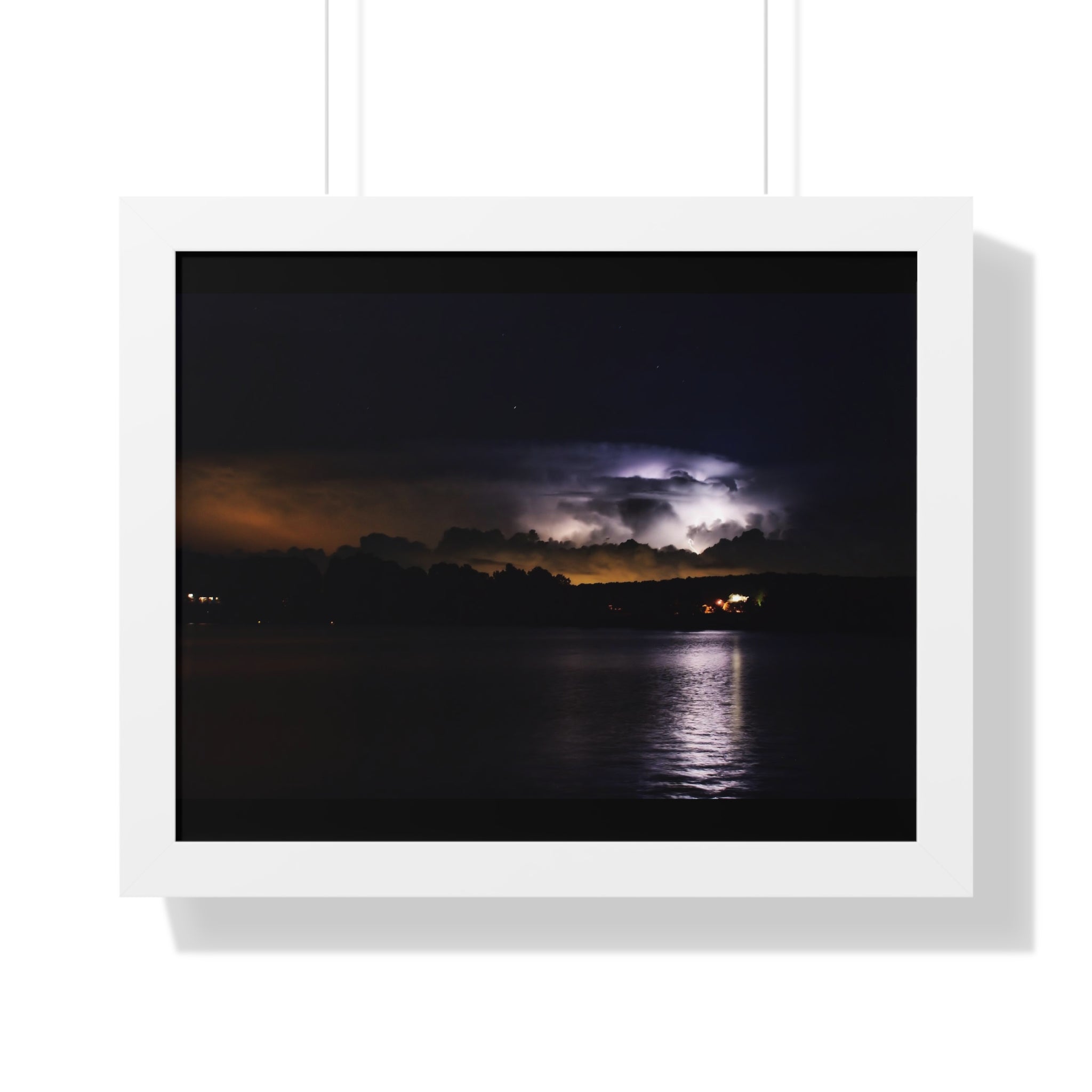 Thunderstorm in Retreat - Framed Horizontal Poster