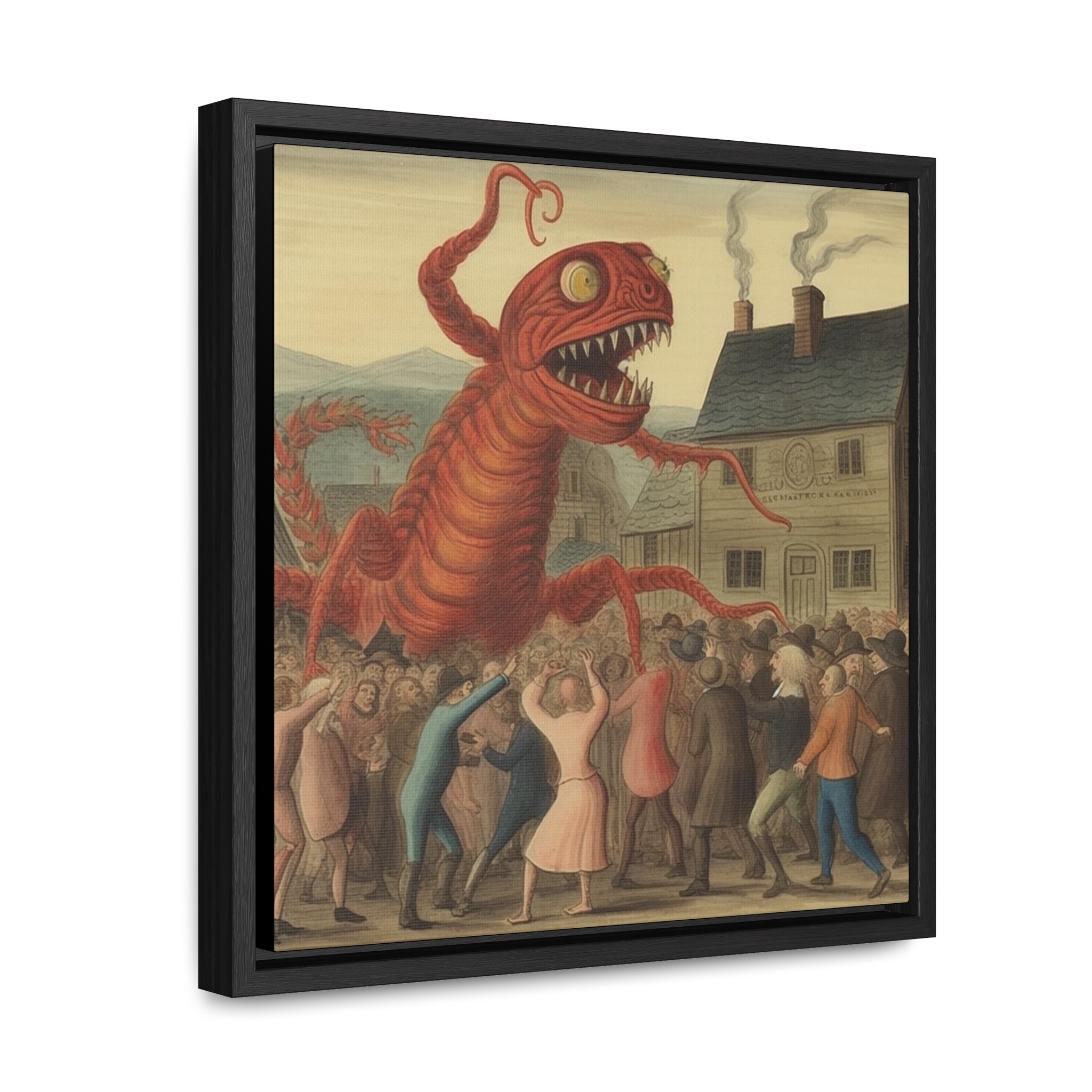 The Beast that Only Eats Vibe -- AI Collaboration -- Gallery Canvas Wraps, Square Frame