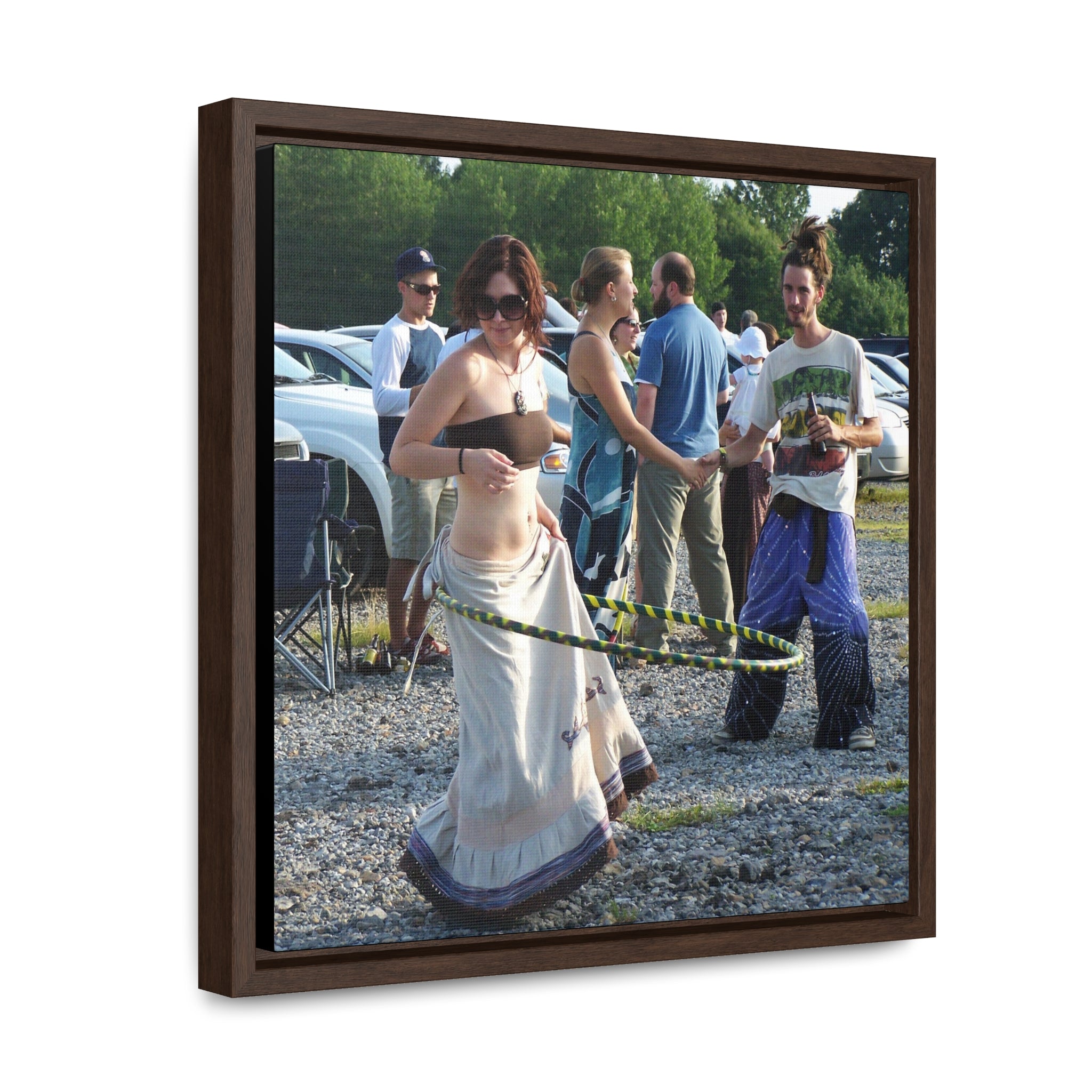 Hula Dancer in the Lot - Gallery Canvas Wraps, Square Frame