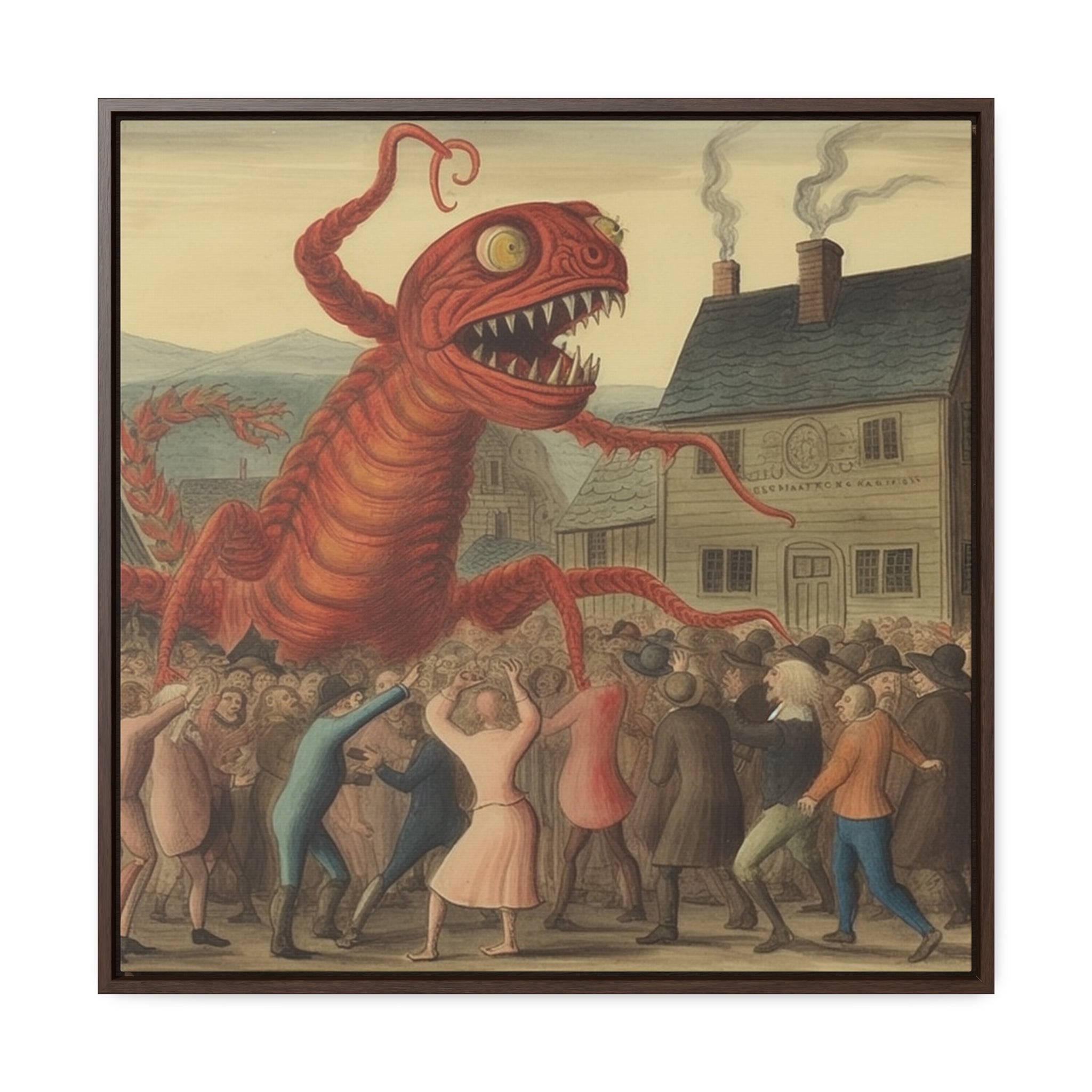 The Beast that Only Eats Vibe -- AI Collaboration -- Gallery Canvas Wraps, Square Frame