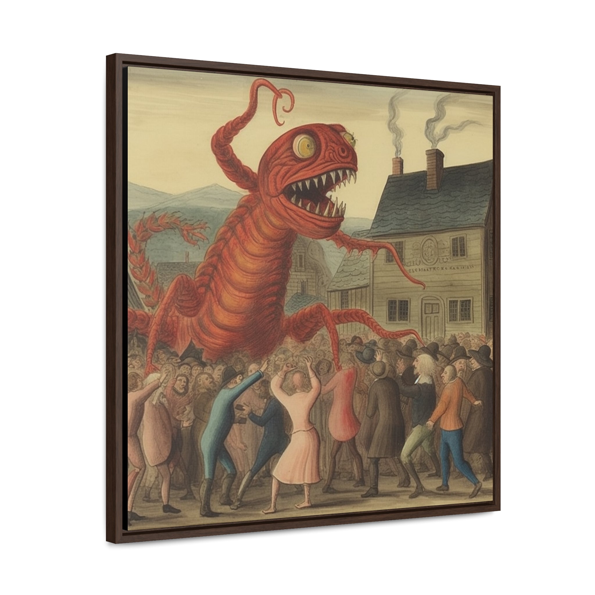 The Beast that Only Eats Vibe -- AI Collaboration -- Gallery Canvas Wraps, Square Frame