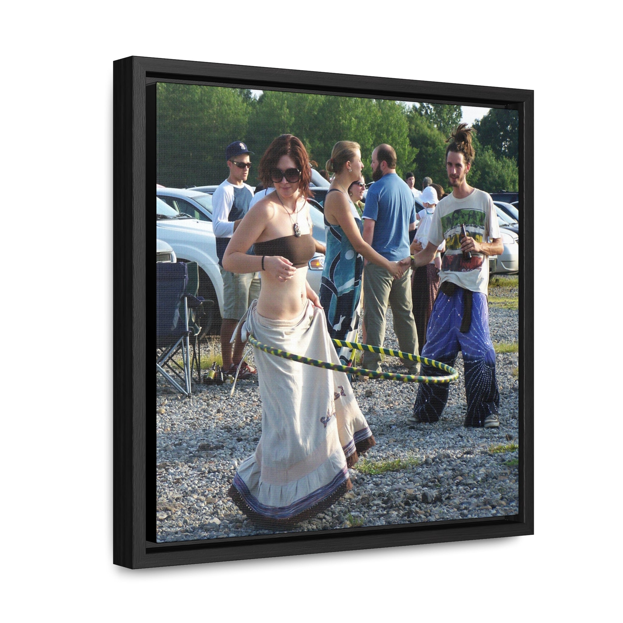 Hula Dancer in the Lot - Gallery Canvas Wraps, Square Frame