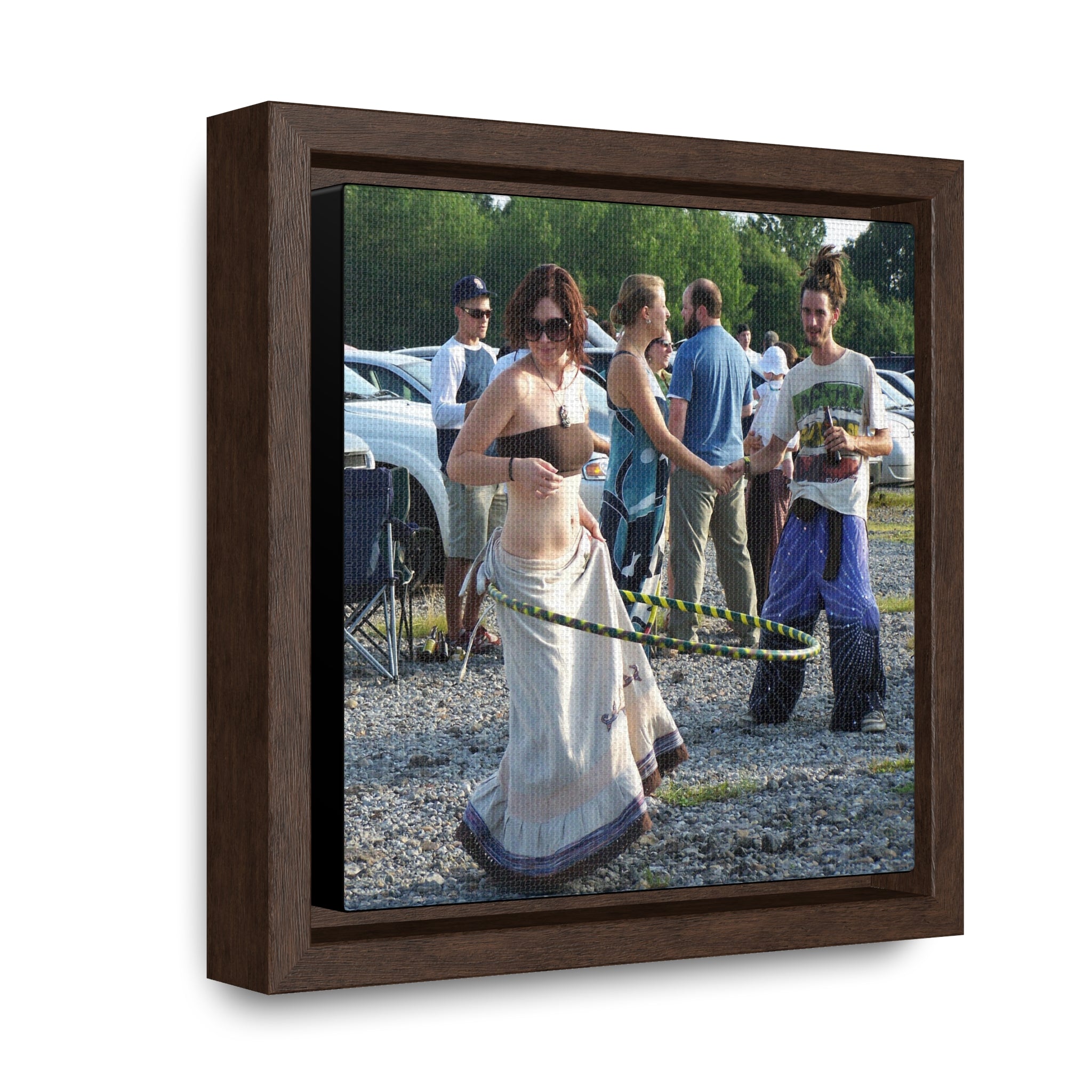 Hula Dancer in the Lot - Gallery Canvas Wraps, Square Frame