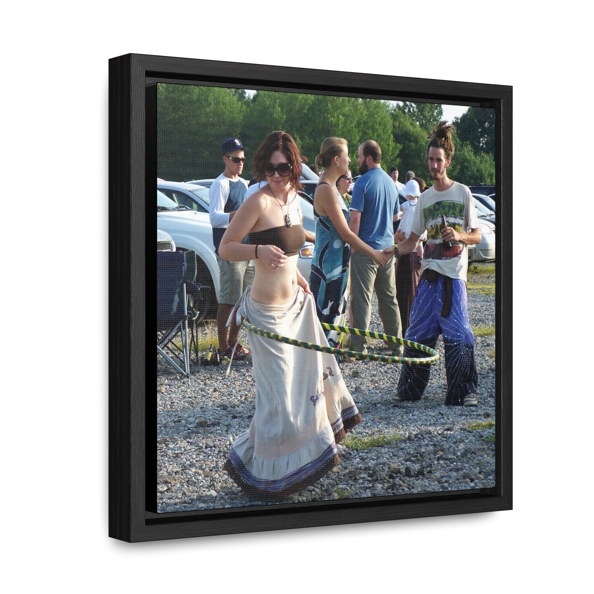 Hula Dancer in the Lot - Gallery Canvas Wraps, Square Frame