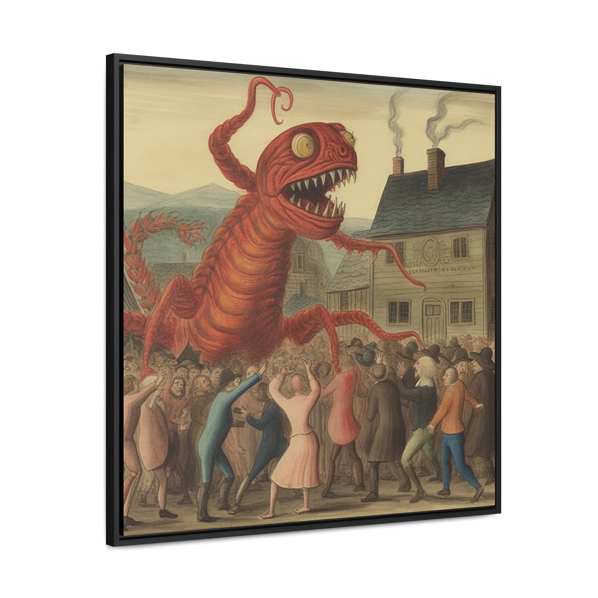 The Beast that Only Eats Vibe -- AI Collaboration -- Gallery Canvas Wraps, Square Frame