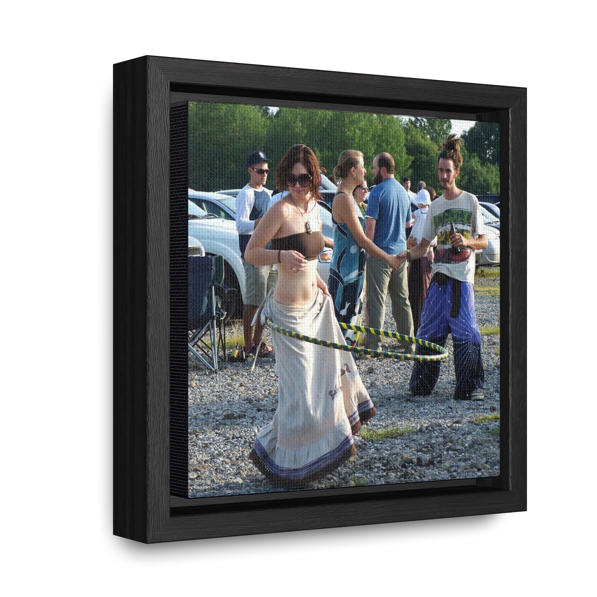 Hula Dancer in the Lot - Gallery Canvas Wraps, Square Frame