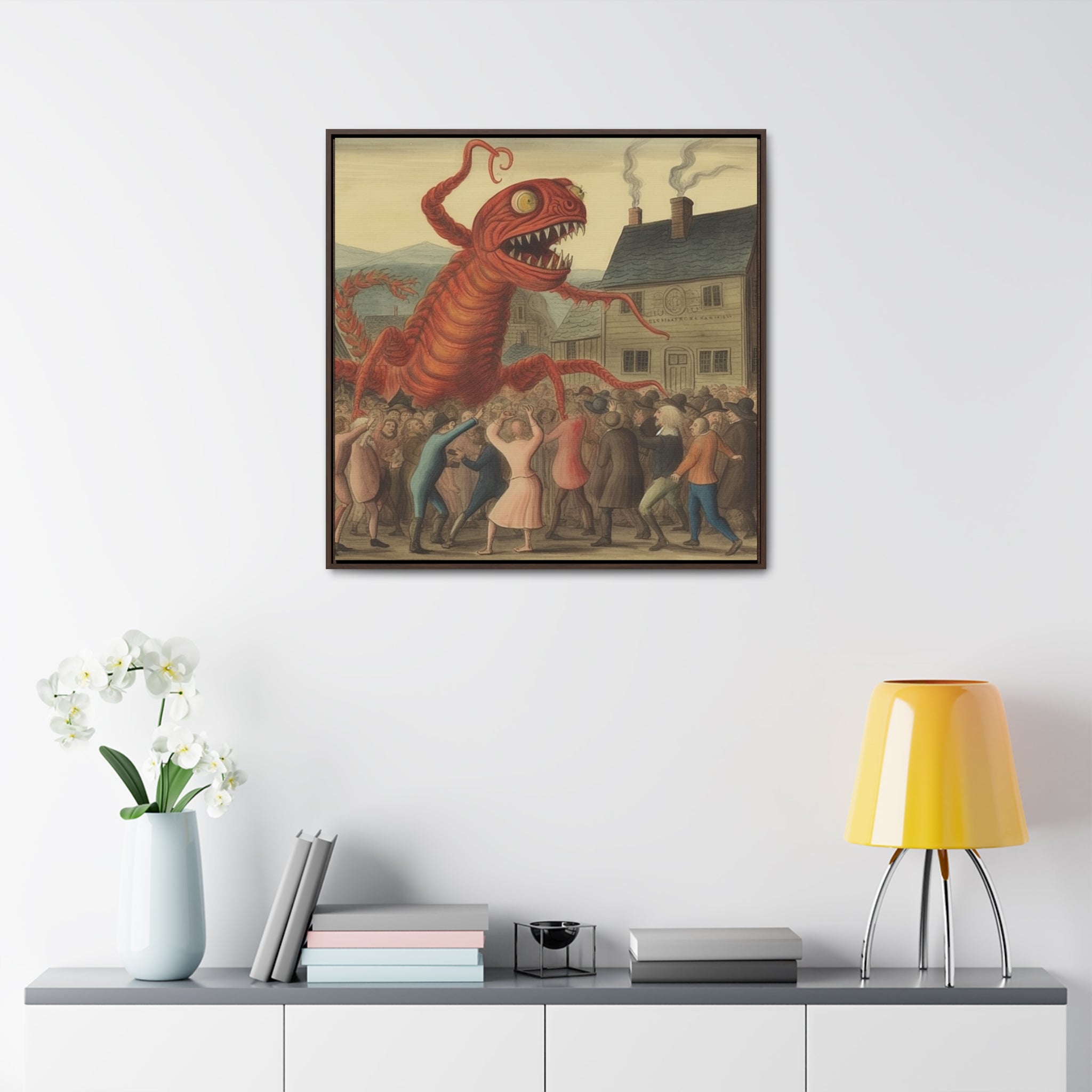 The Beast that Only Eats Vibe -- AI Collaboration -- Gallery Canvas Wraps, Square Frame