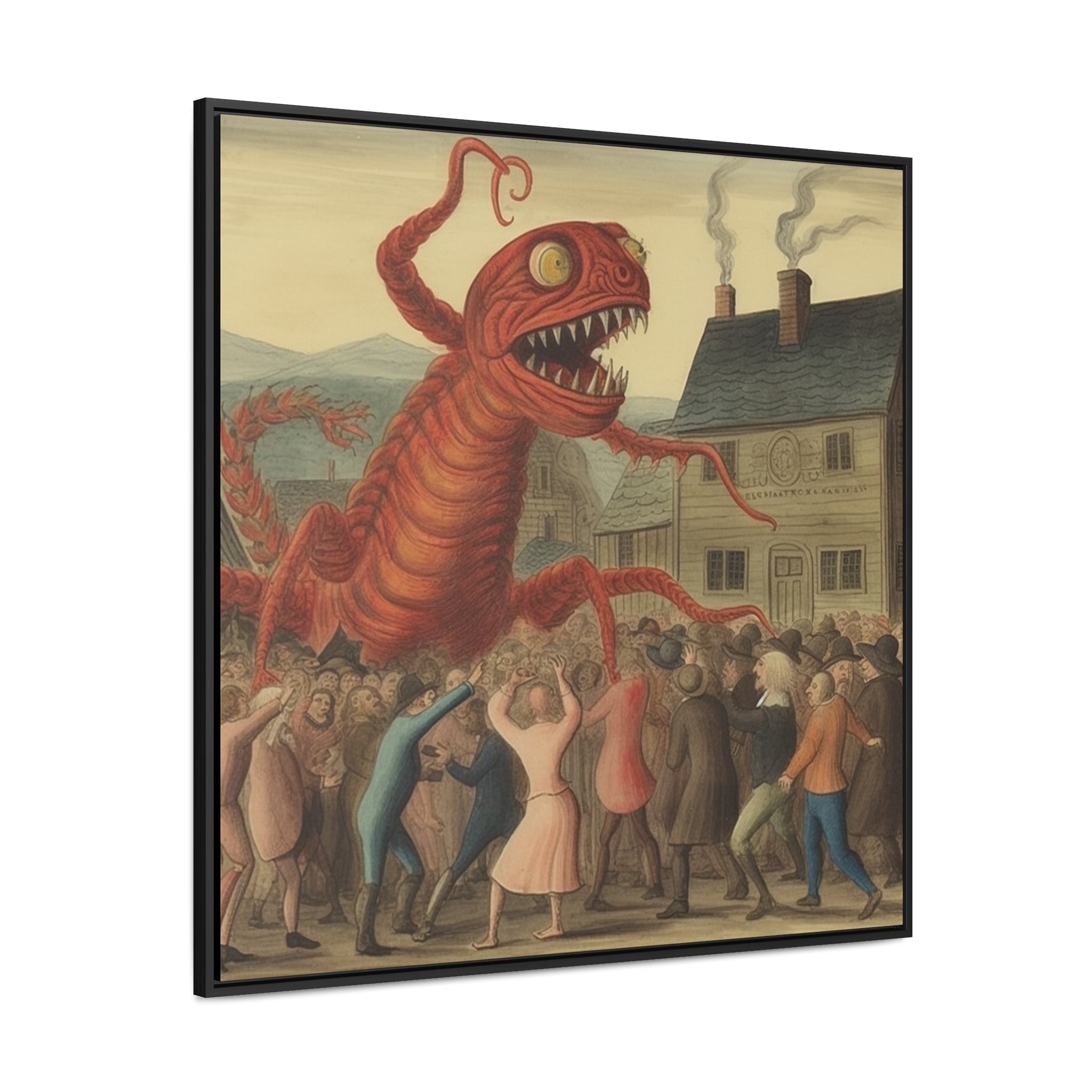 The Beast that Only Eats Vibe -- AI Collaboration -- Gallery Canvas Wraps, Square Frame