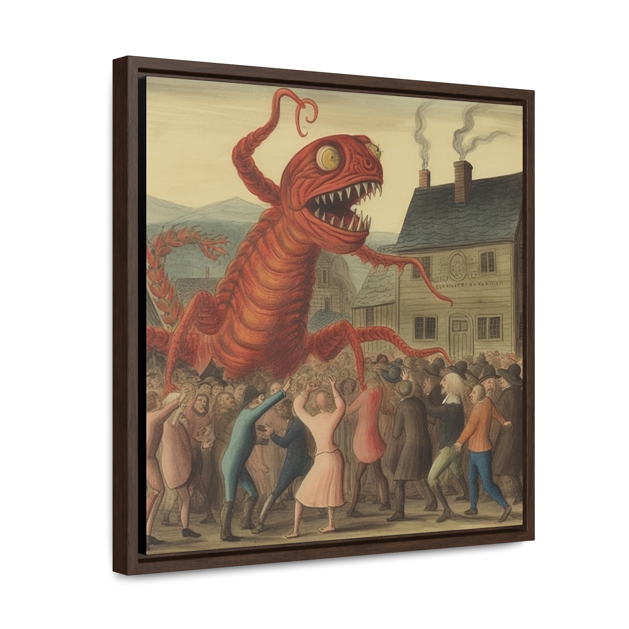 The Beast that Only Eats Vibe -- AI Collaboration -- Gallery Canvas Wraps, Square Frame