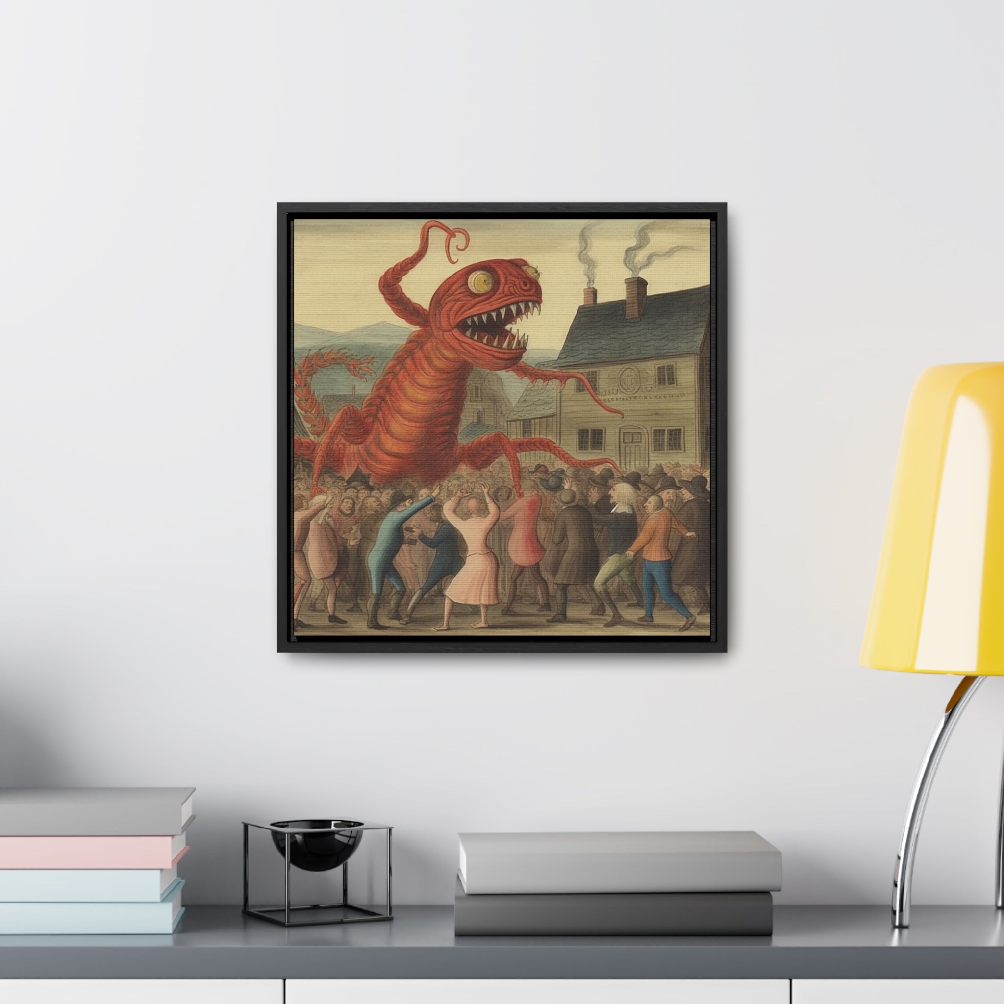 The Beast that Only Eats Vibe -- AI Collaboration -- Gallery Canvas Wraps, Square Frame