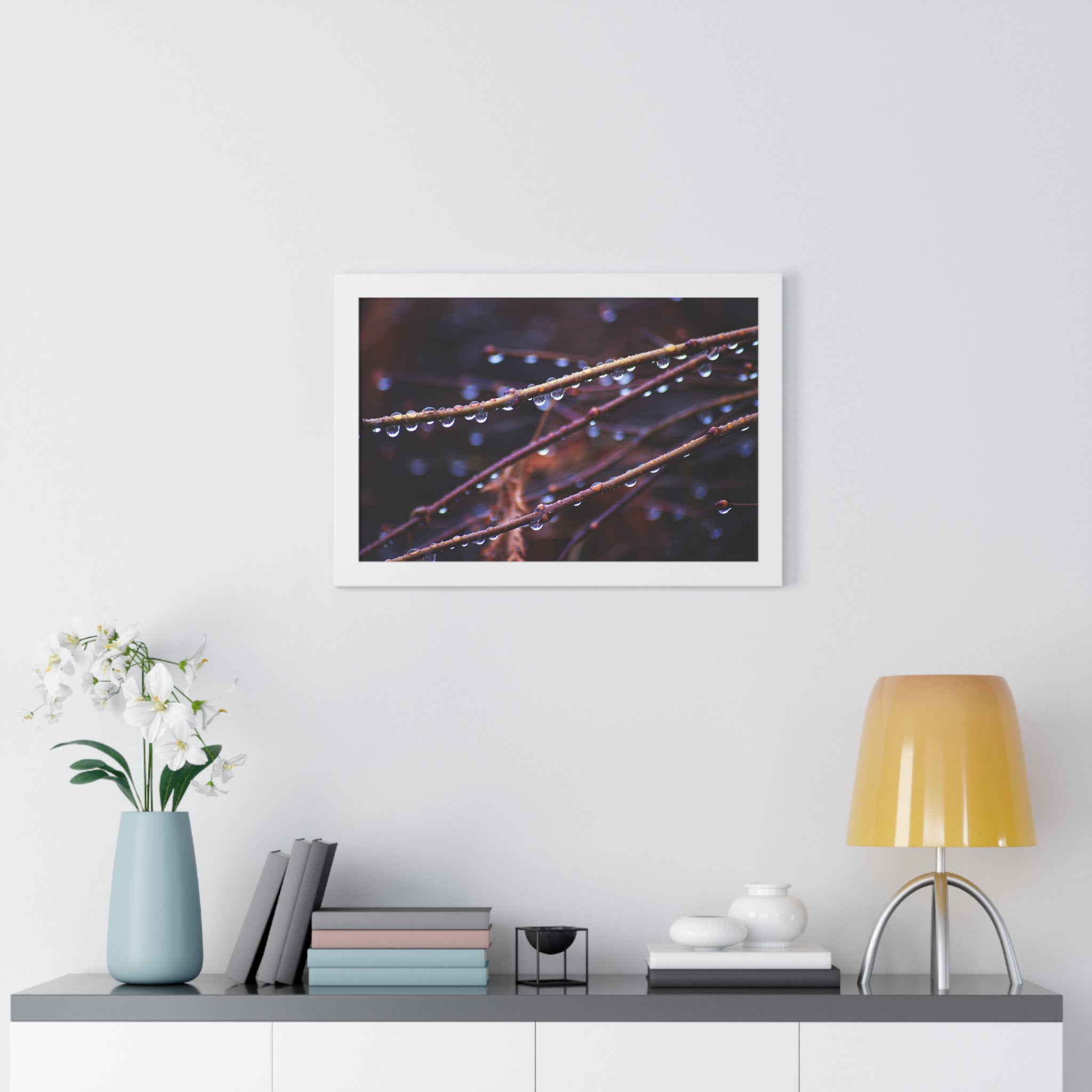 Raindrops - Framed Horizontal Poster