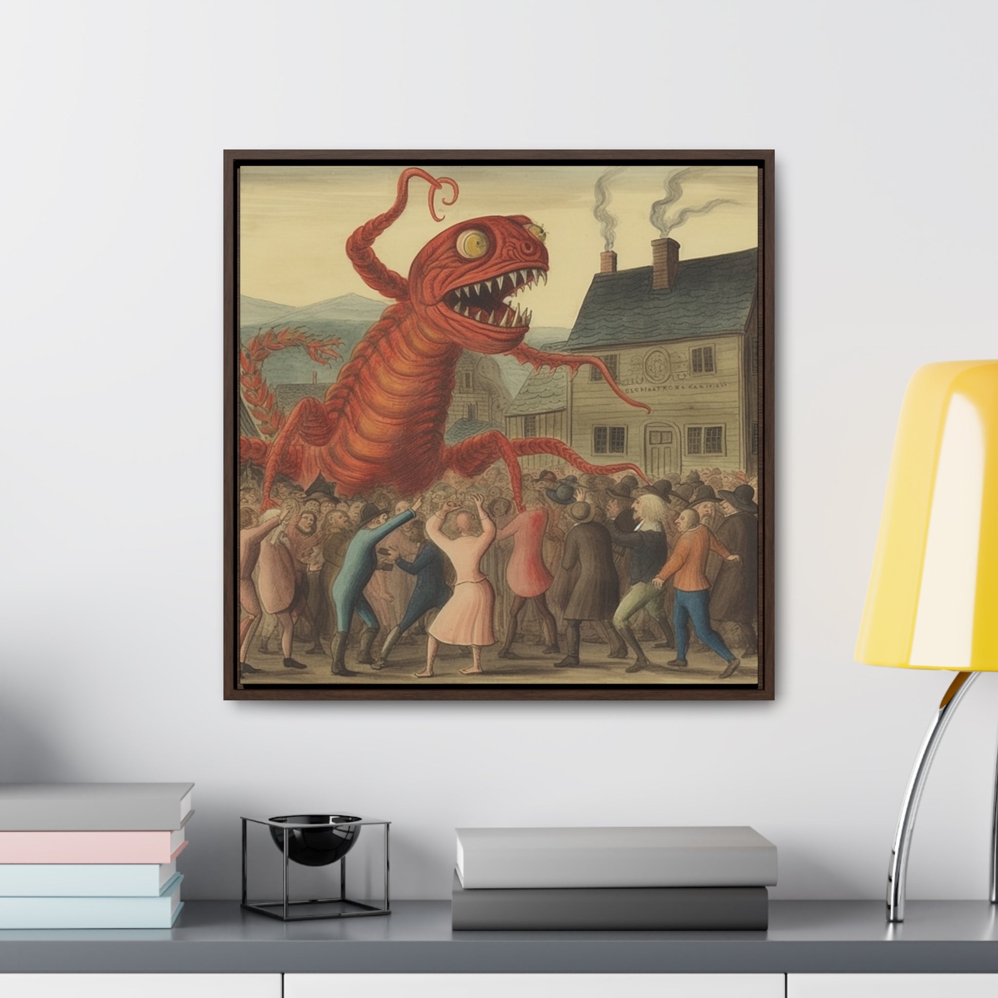 The Beast that Only Eats Vibe -- AI Collaboration -- Gallery Canvas Wraps, Square Frame