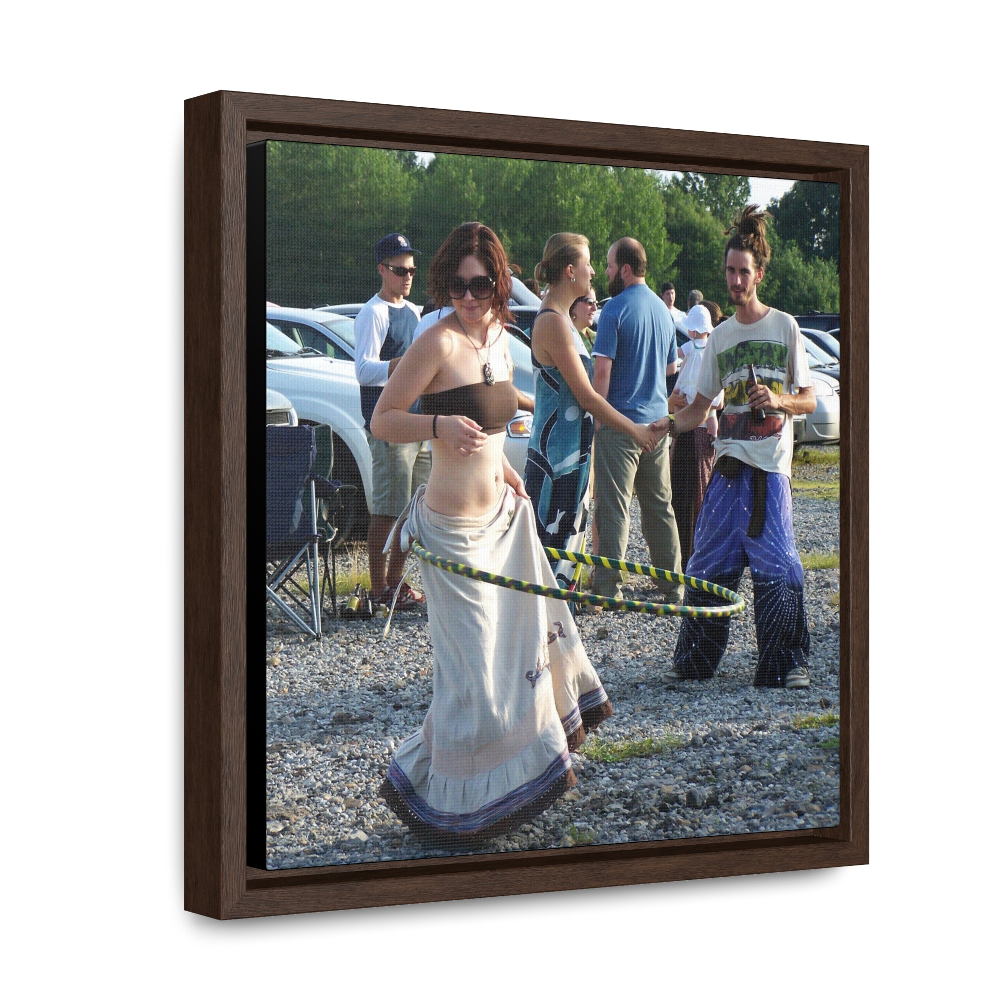 Hula Dancer in the Lot - Gallery Canvas Wraps, Square Frame