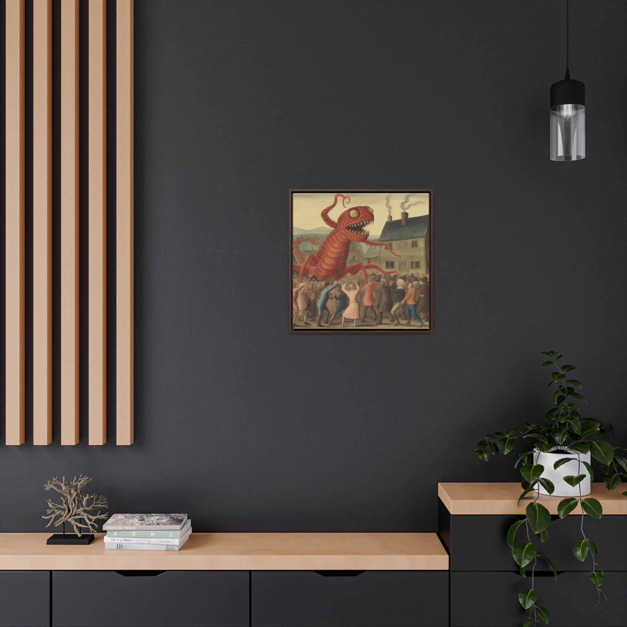 The Beast that Only Eats Vibe -- AI Collaboration -- Gallery Canvas Wraps, Square Frame