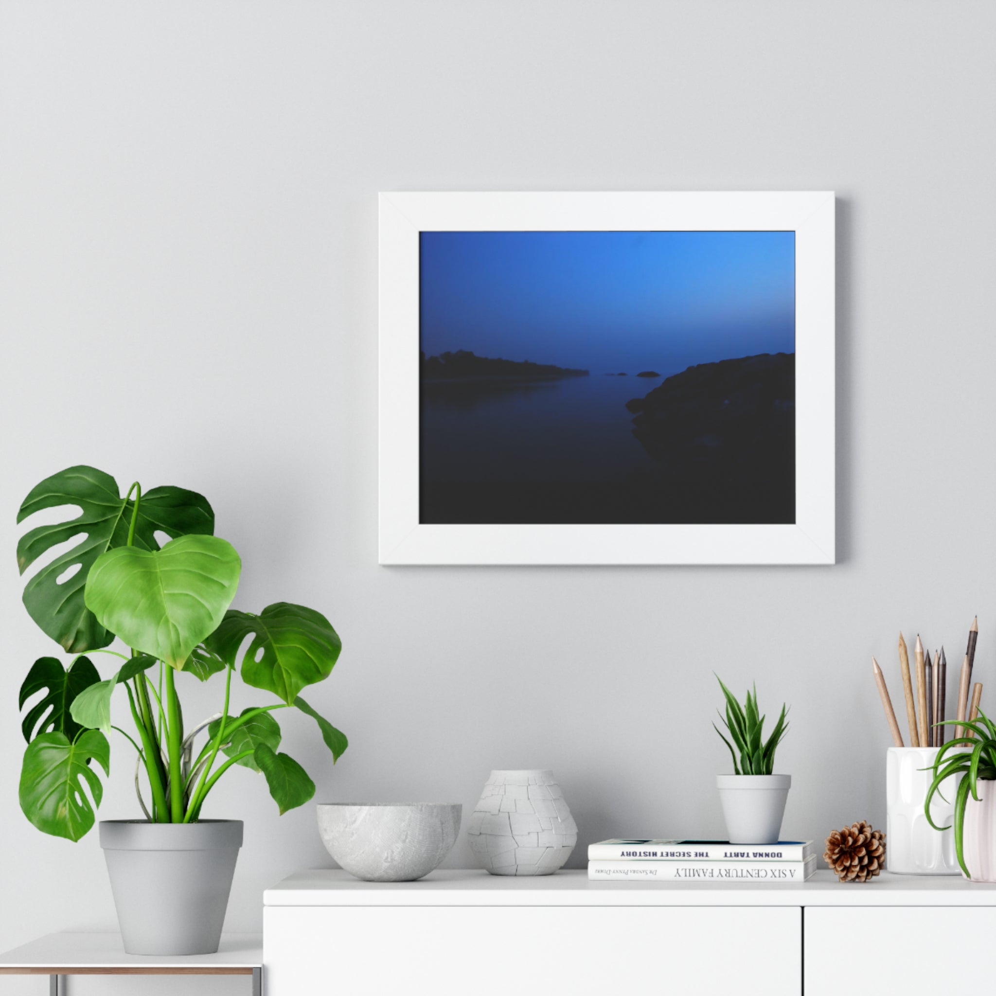 Deep Blue Twilight - Framed Horizontal Poster