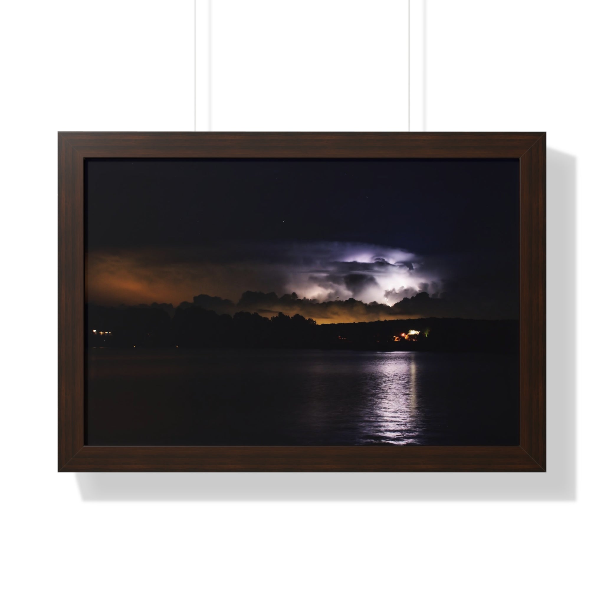 Thunderstorm in Retreat - Framed Horizontal Poster