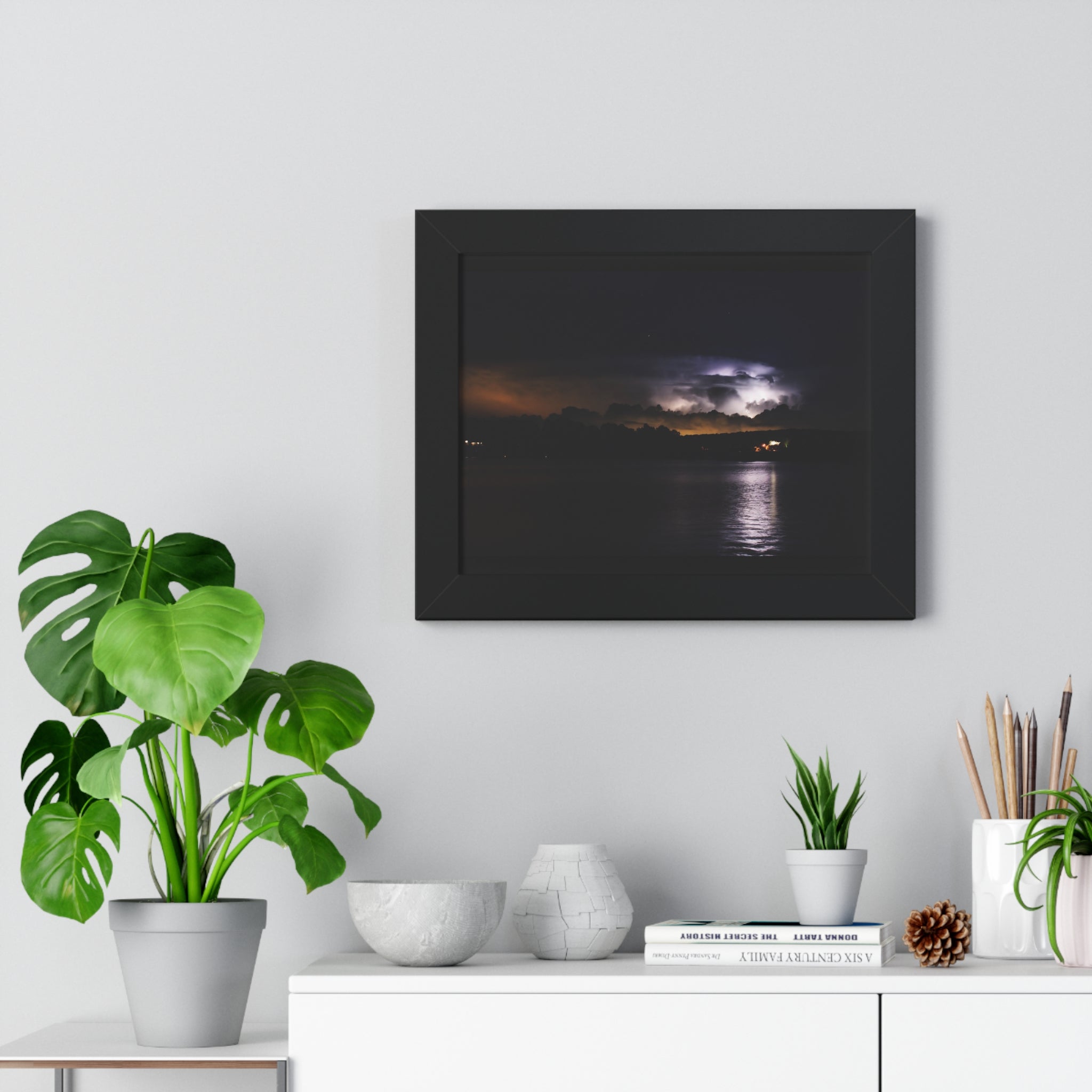 Thunderstorm in Retreat - Framed Horizontal Poster