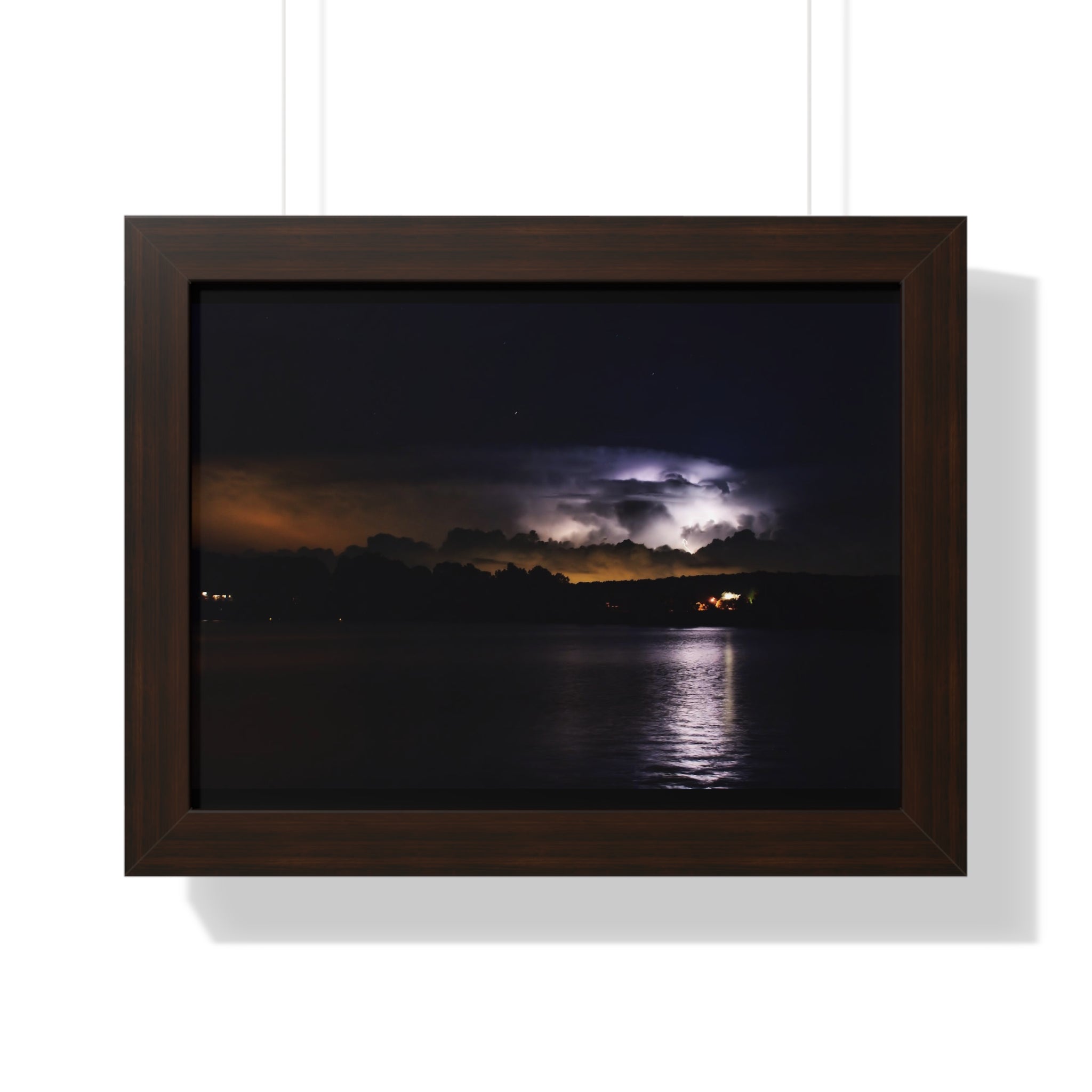 Thunderstorm in Retreat - Framed Horizontal Poster