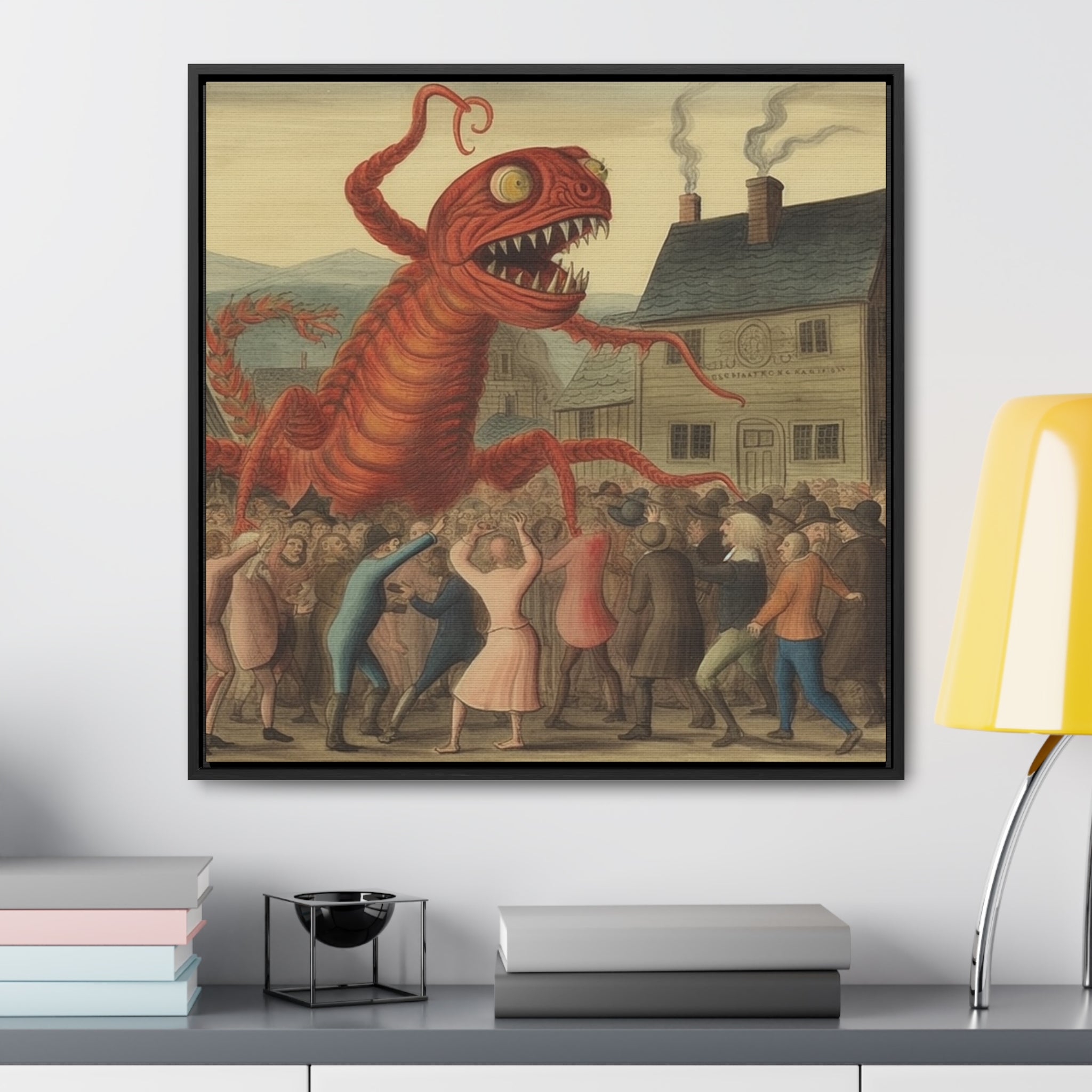 The Beast that Only Eats Vibe -- AI Collaboration -- Gallery Canvas Wraps, Square Frame