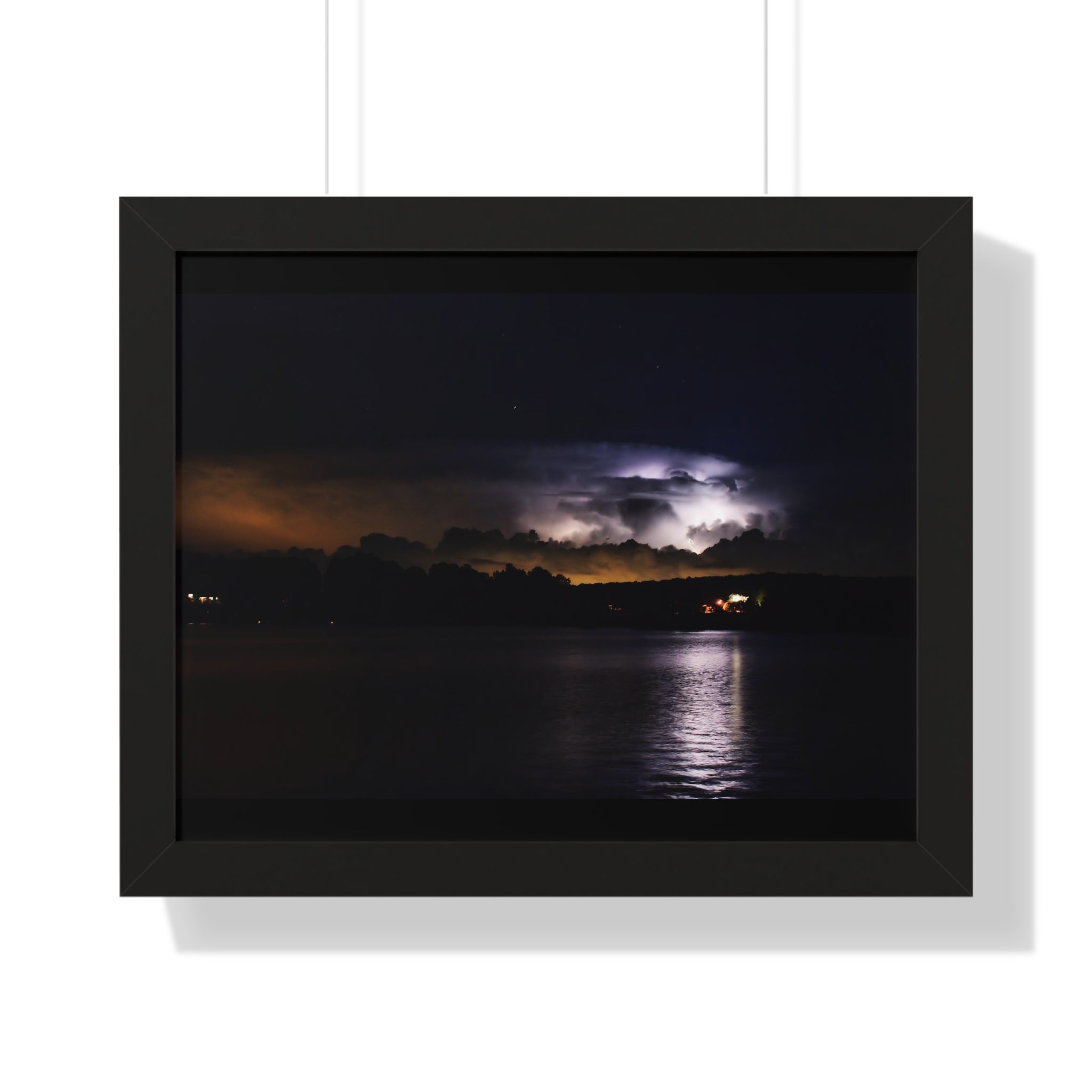 Thunderstorm in Retreat - Framed Horizontal Poster