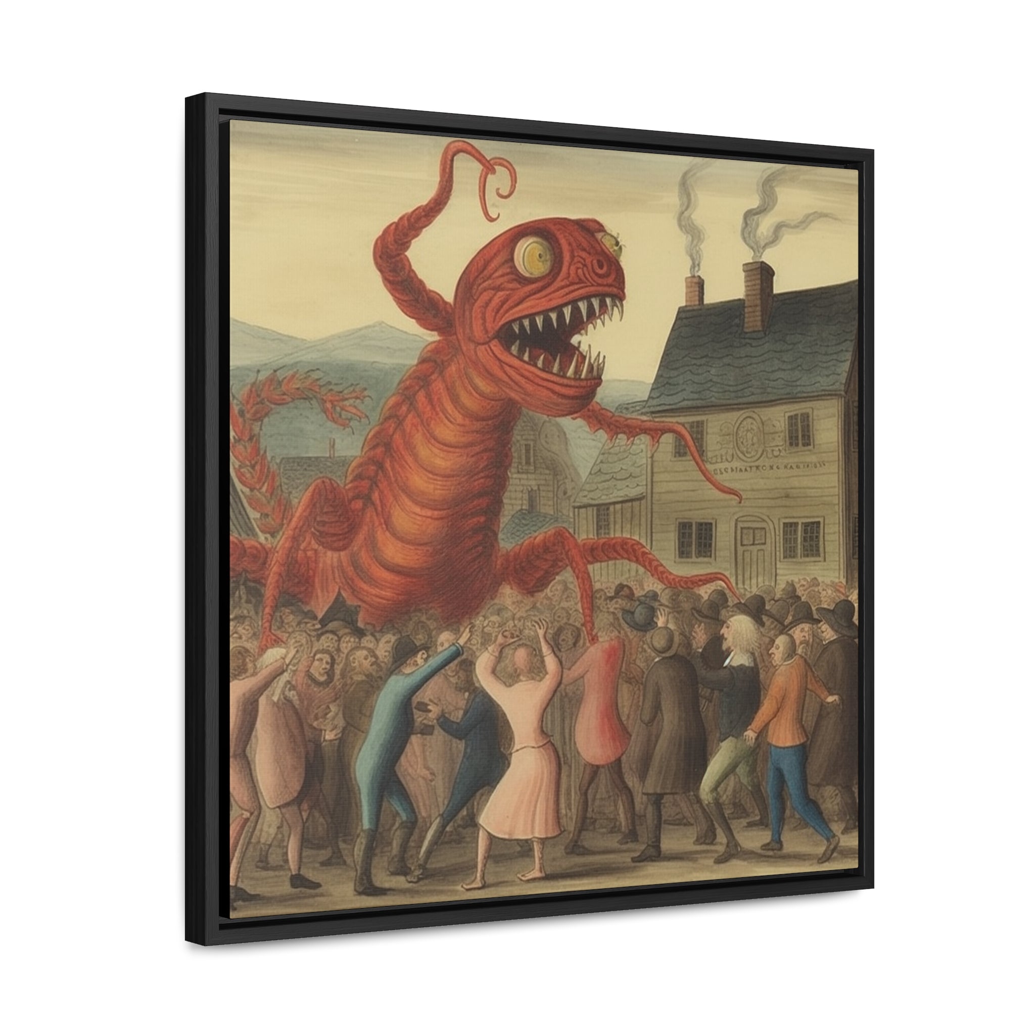 The Beast that Only Eats Vibe -- AI Collaboration -- Gallery Canvas Wraps, Square Frame