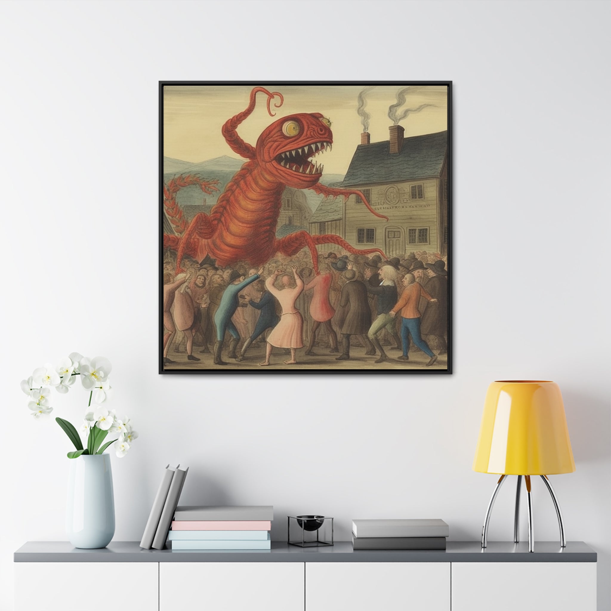 The Beast that Only Eats Vibe -- AI Collaboration -- Gallery Canvas Wraps, Square Frame