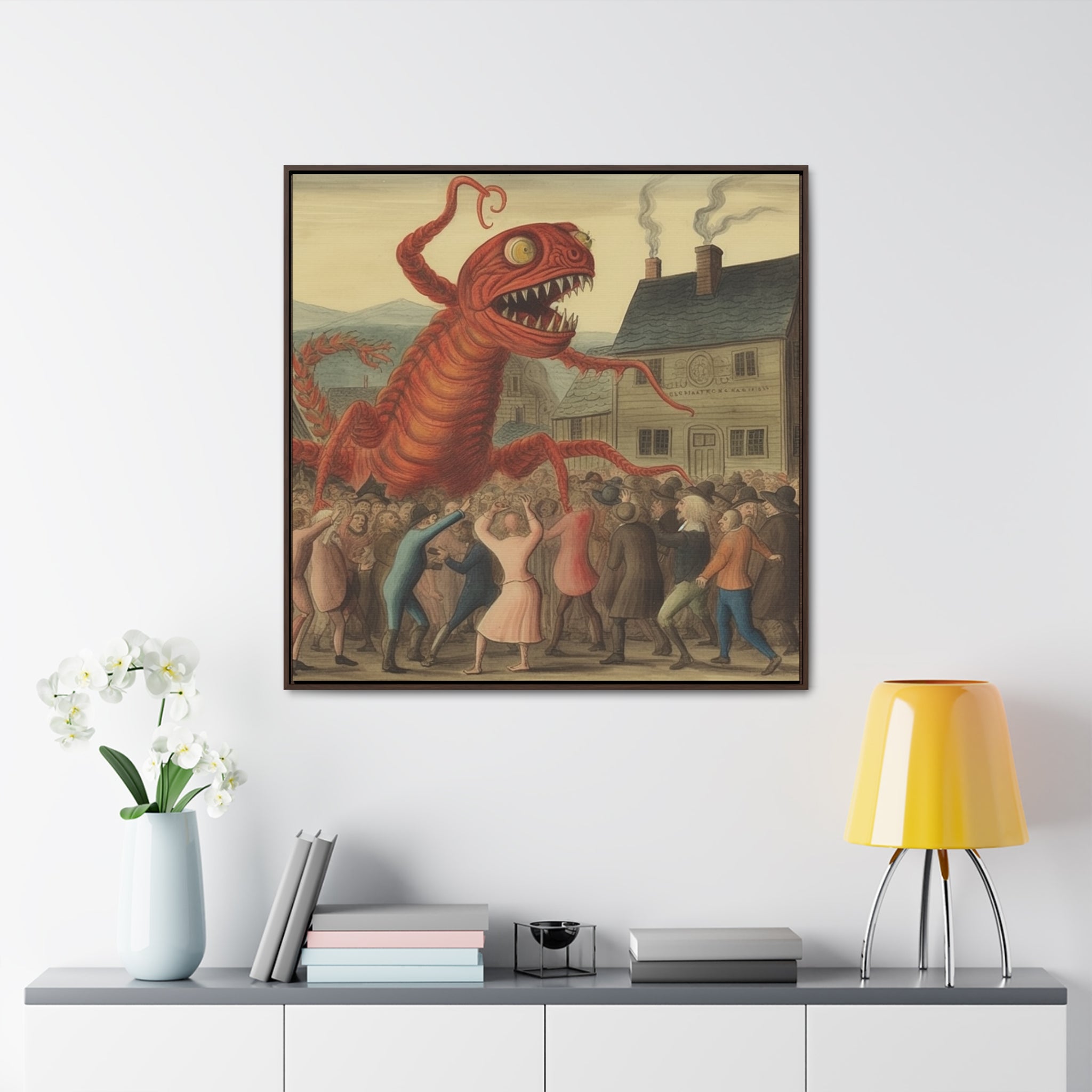 The Beast that Only Eats Vibe -- AI Collaboration -- Gallery Canvas Wraps, Square Frame