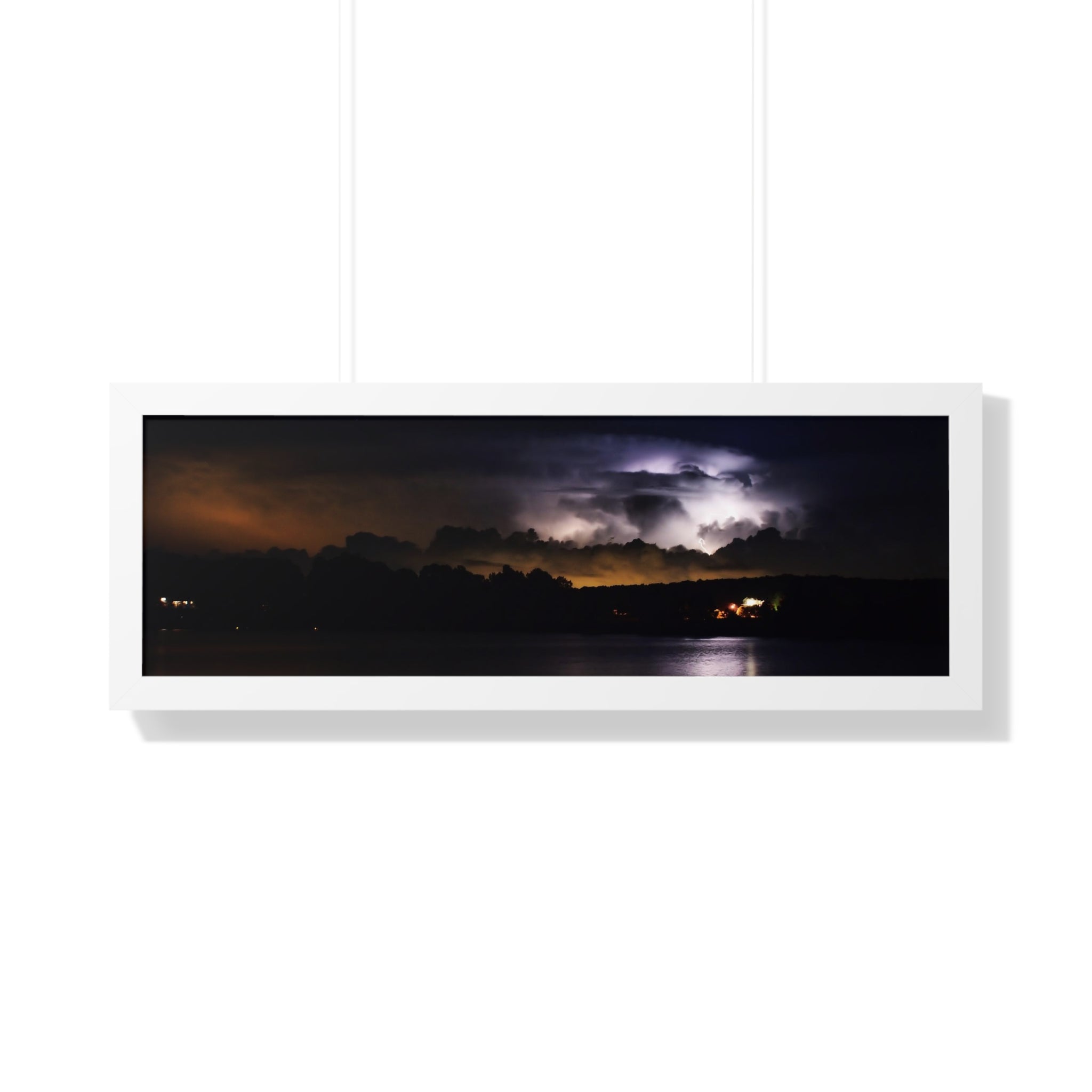 Thunderstorm in Retreat - Framed Horizontal Poster