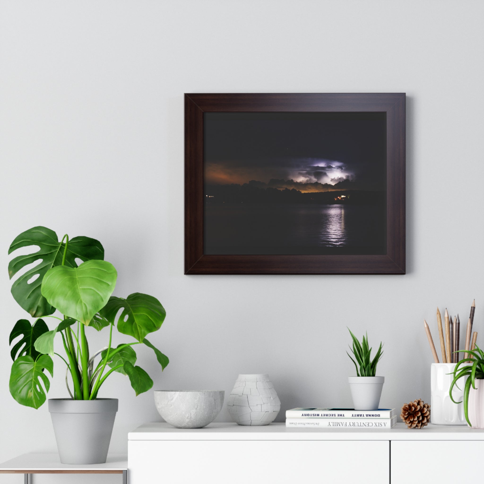 Thunderstorm in Retreat - Framed Horizontal Poster