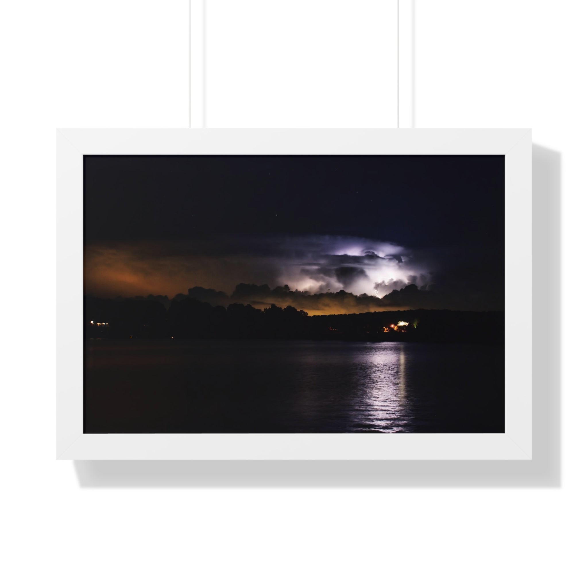 Thunderstorm in Retreat - Framed Horizontal Poster