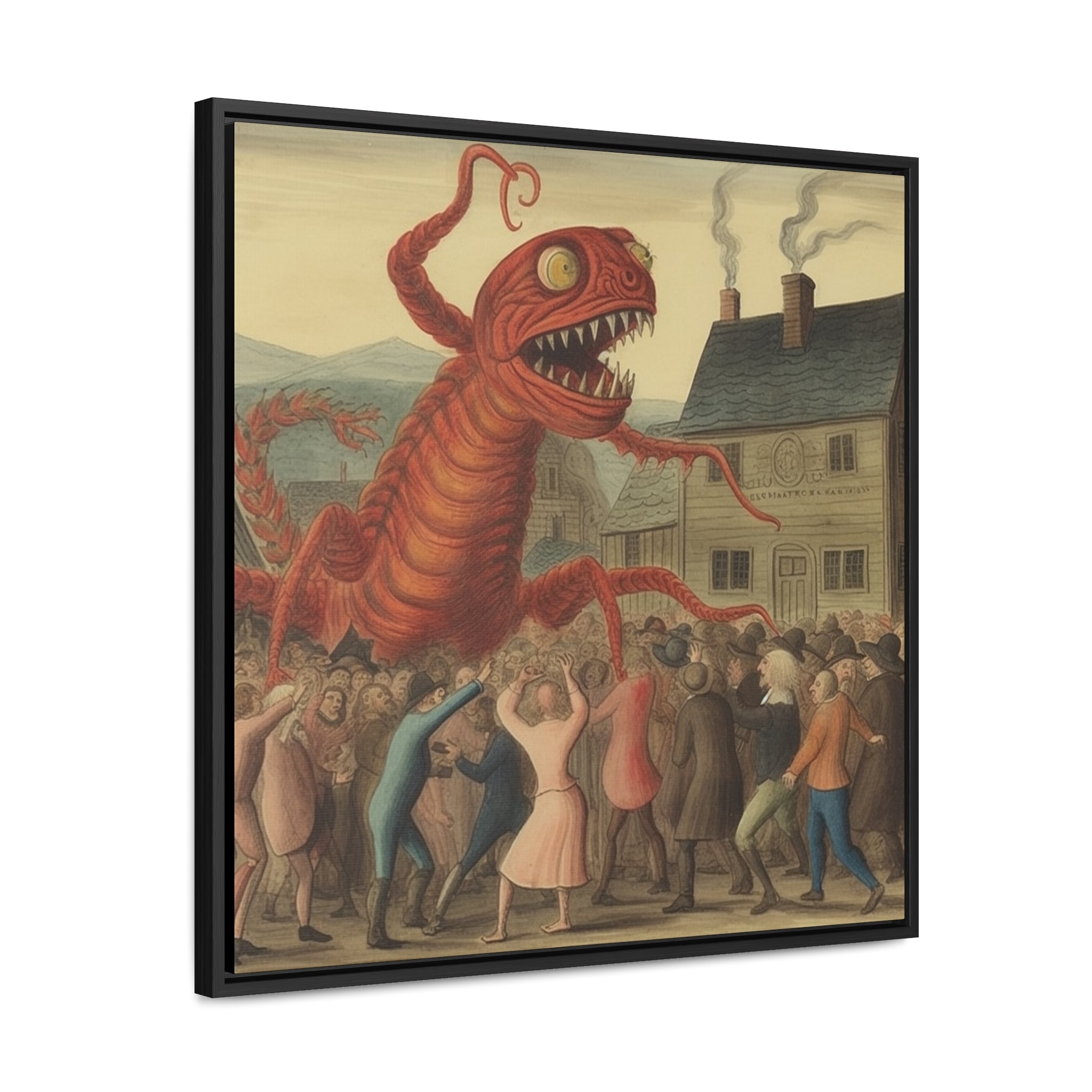 The Beast that Only Eats Vibe -- AI Collaboration -- Gallery Canvas Wraps, Square Frame