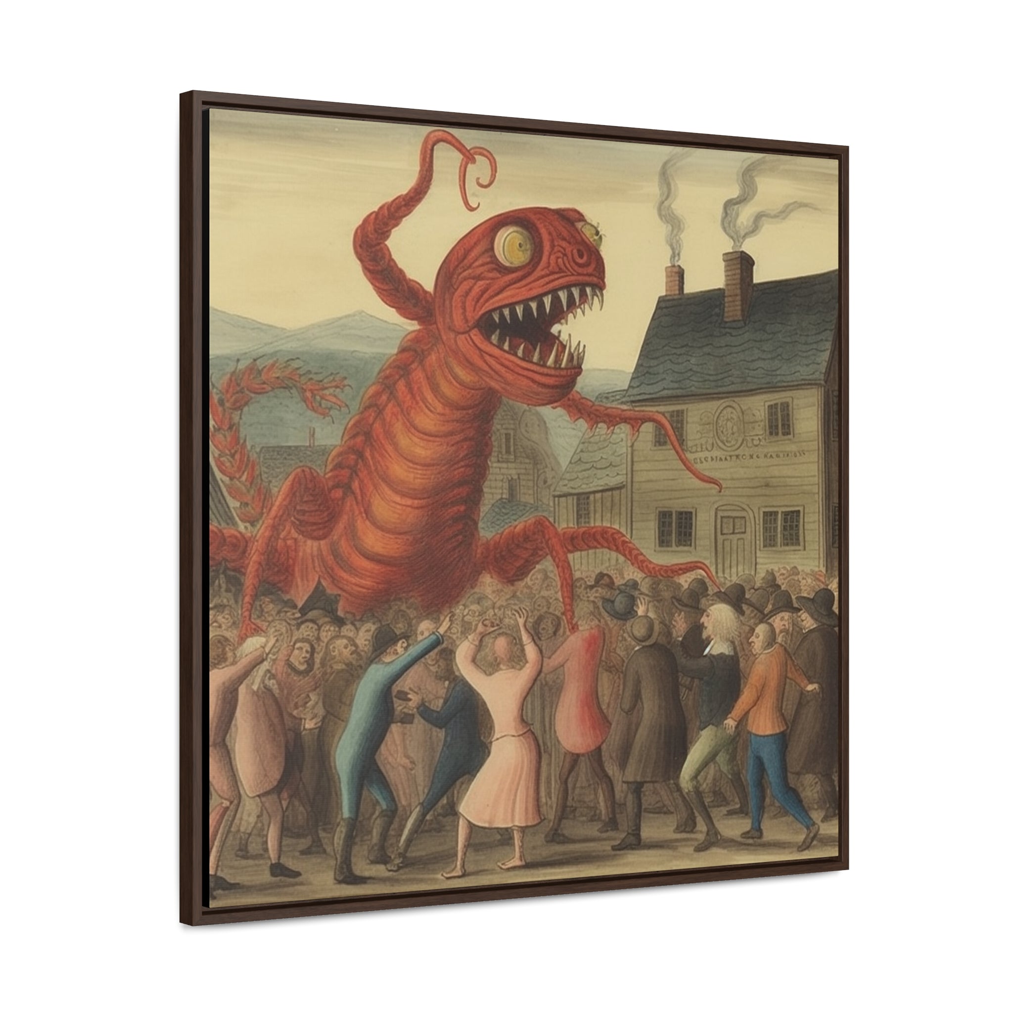 The Beast that Only Eats Vibe -- AI Collaboration -- Gallery Canvas Wraps, Square Frame