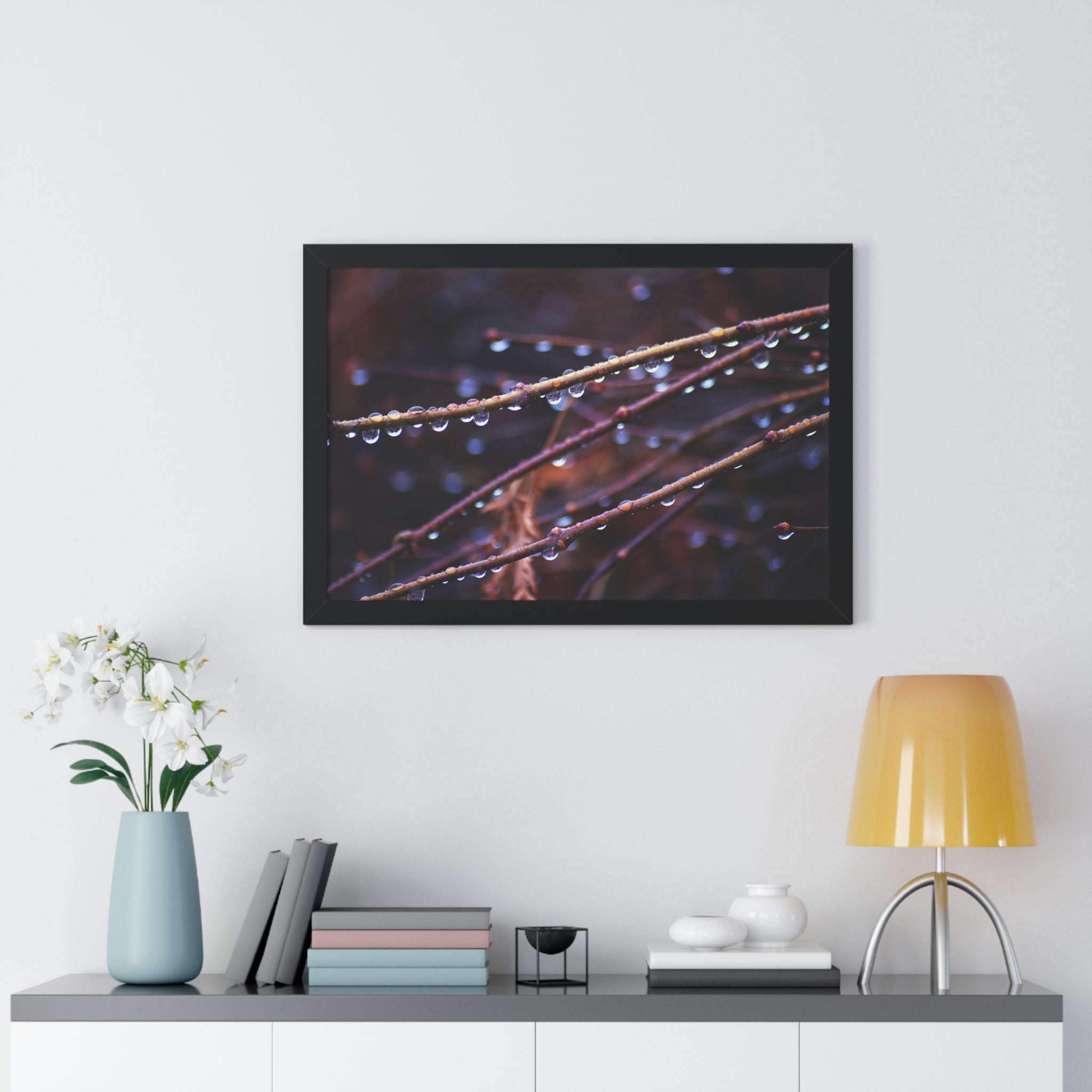 Raindrops - Framed Horizontal Poster