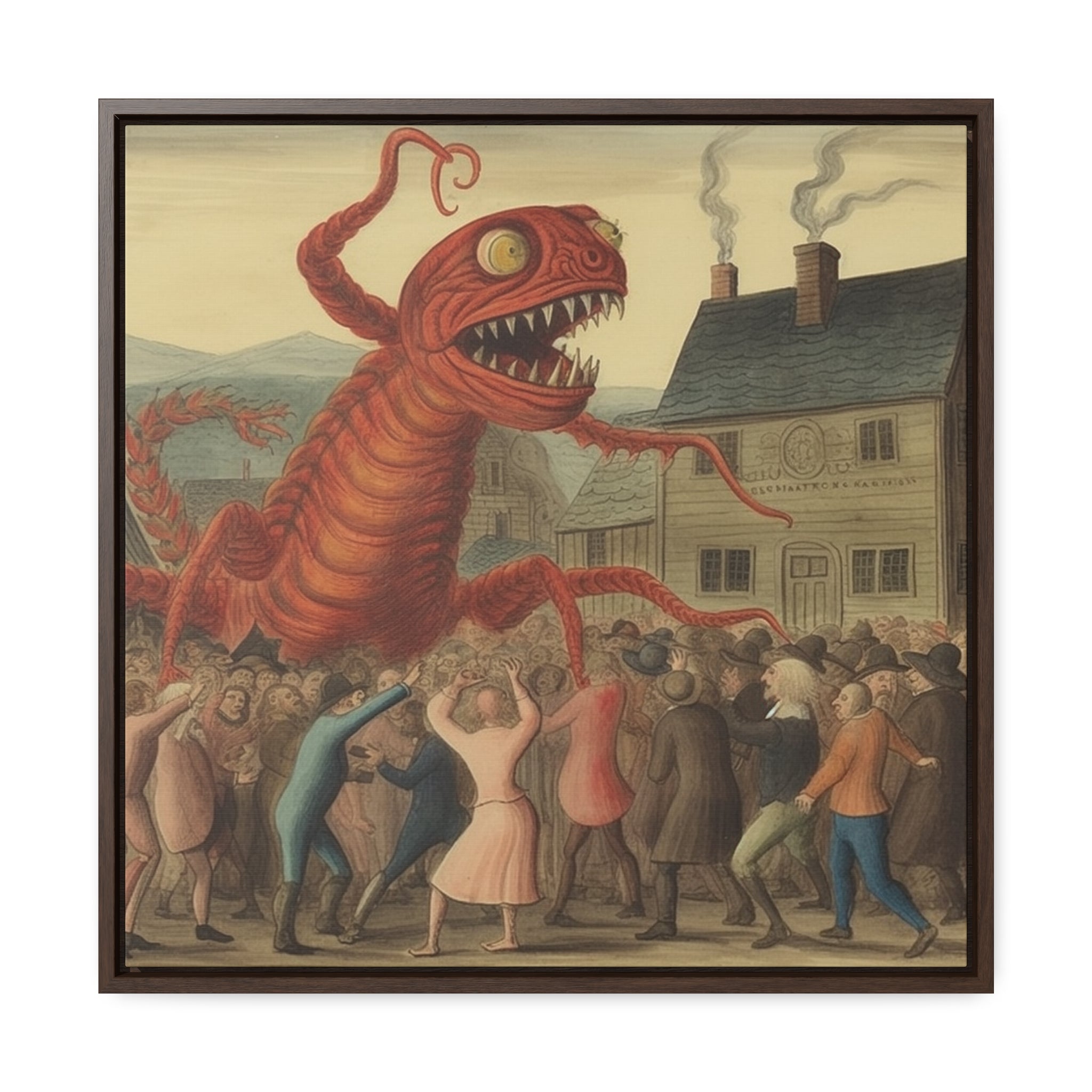 The Beast that Only Eats Vibe -- AI Collaboration -- Gallery Canvas Wraps, Square Frame