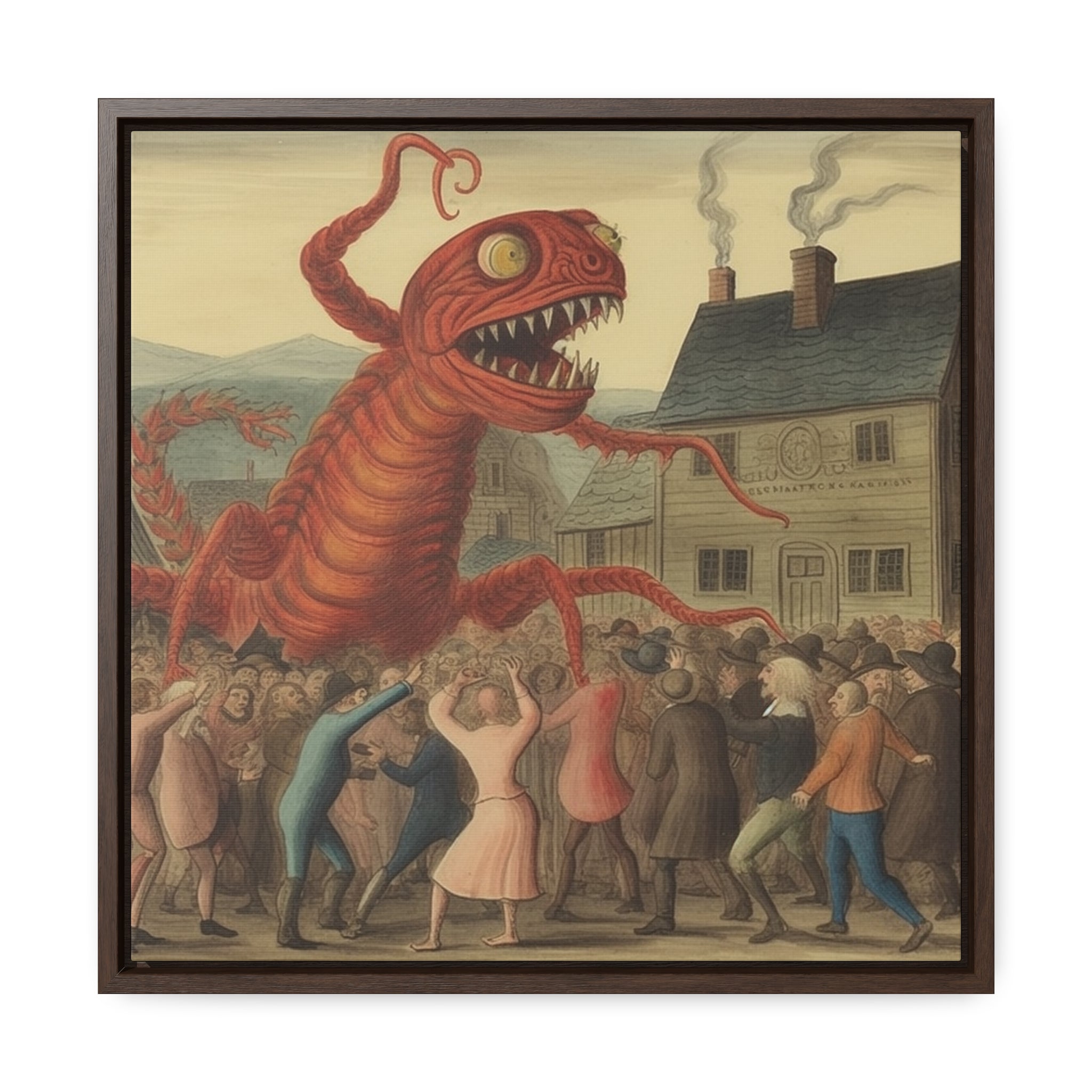 The Beast that Only Eats Vibe -- AI Collaboration -- Gallery Canvas Wraps, Square Frame